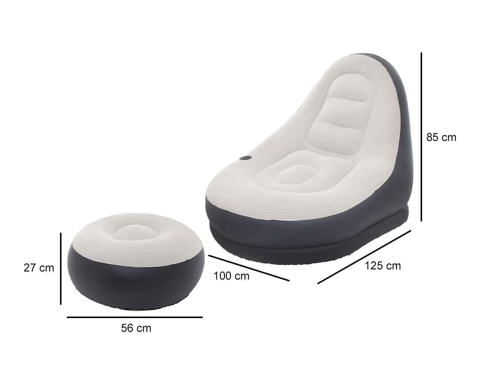 Foto 6 | Foto 6 | Sillón y Taburete Inflable Avenli Gris