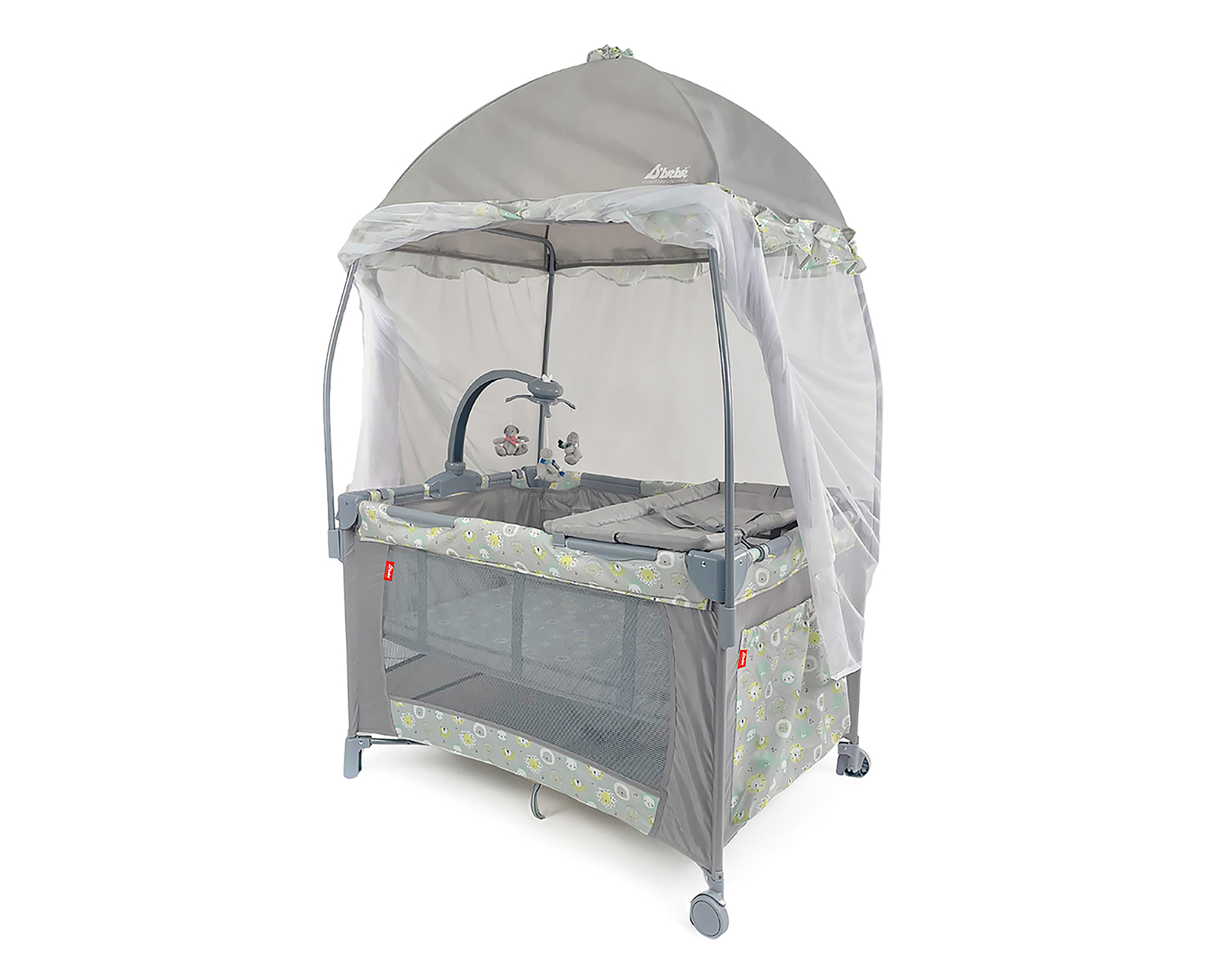 Foto 2 pulgar | Foto 1 | Cuna Viajera D'Bebé Happy Jungle Gris