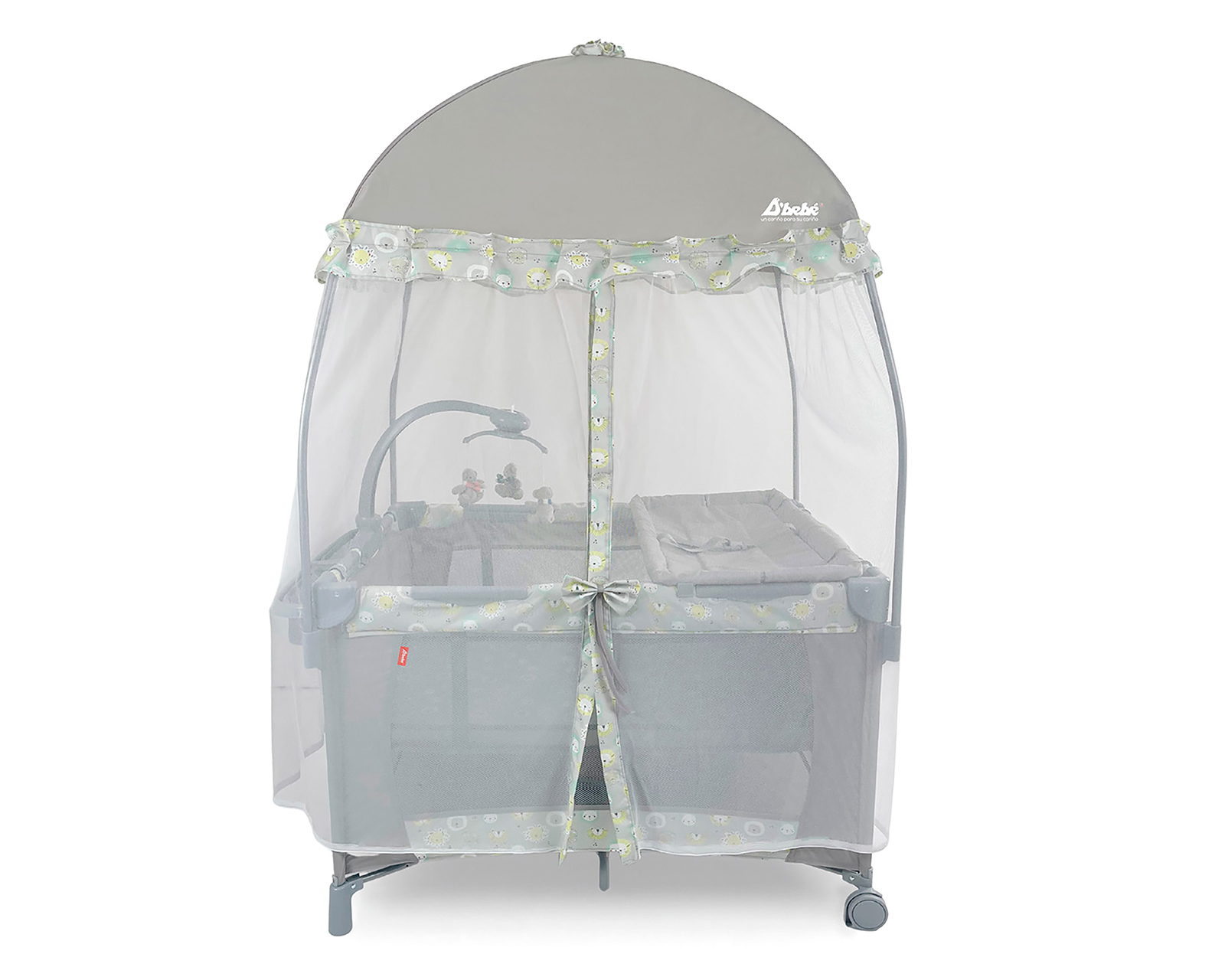 Foto 3 pulgar | Foto 2 | Cuna Viajera D'Bebé Happy Jungle Gris
