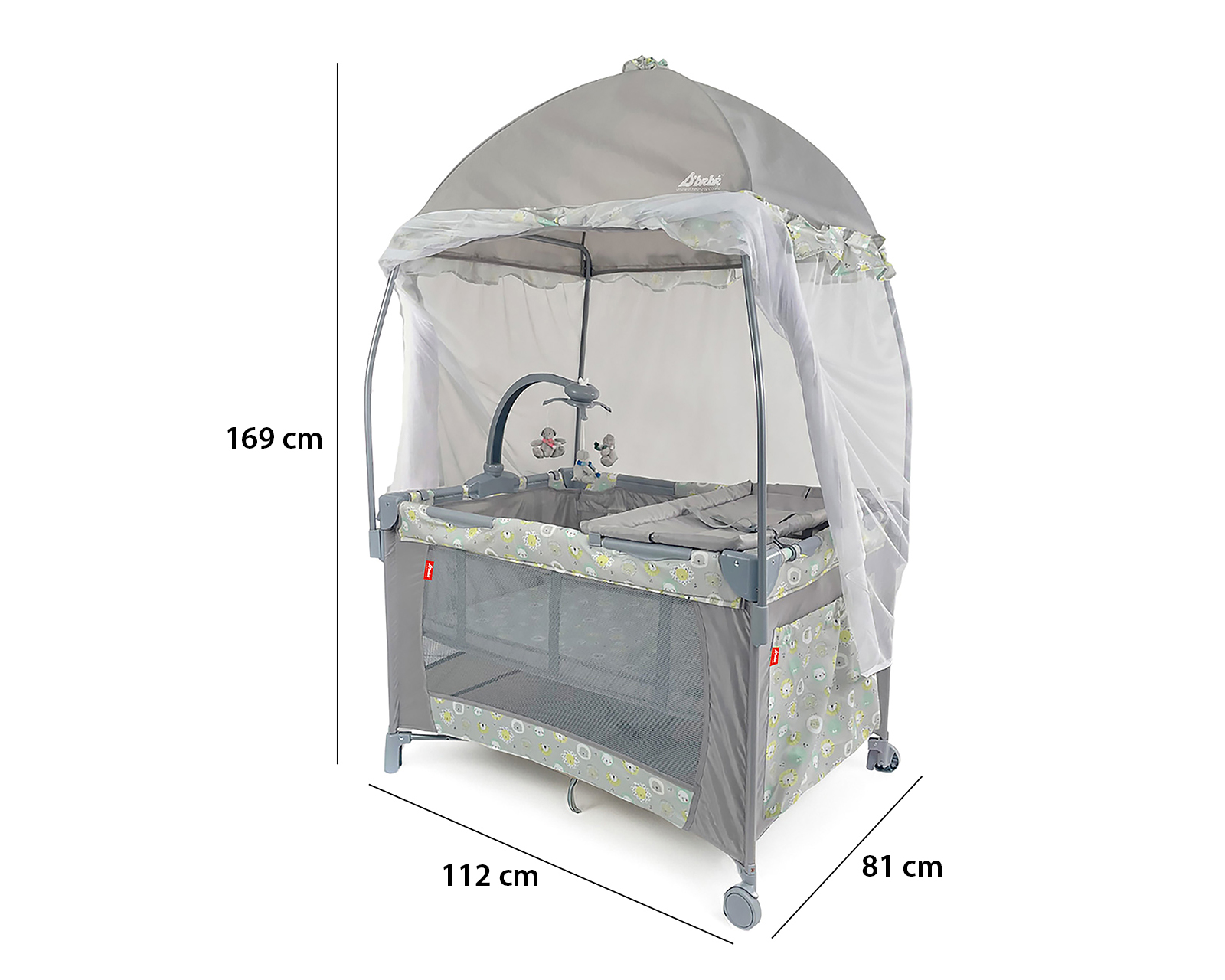 Foto 9 pulgar | Foto 8 | Cuna Viajera D'Bebé Happy Jungle Gris