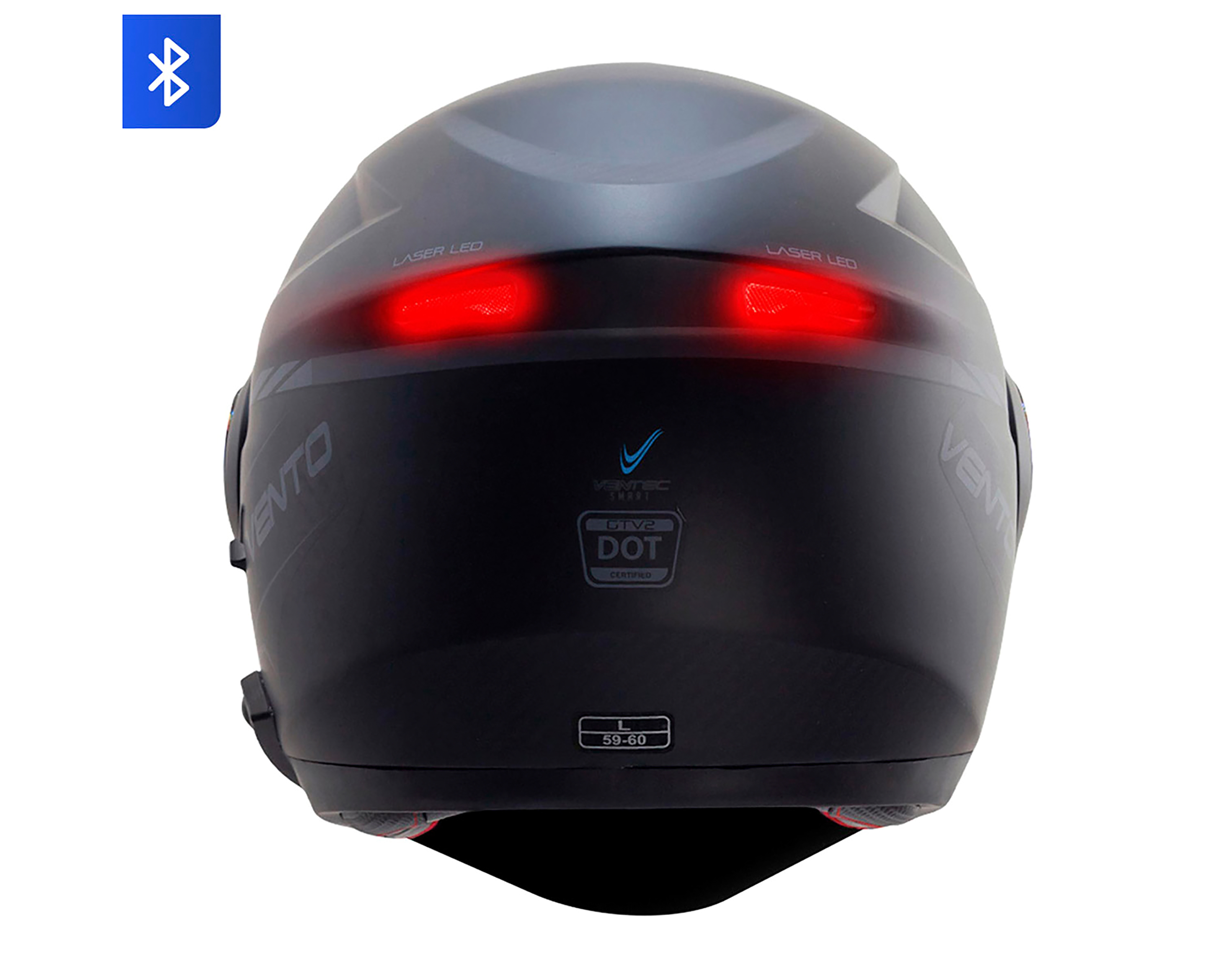 Foto 3 | Foto 3 | Casco para Motociclista Vento Grande Negro con Bluetooth