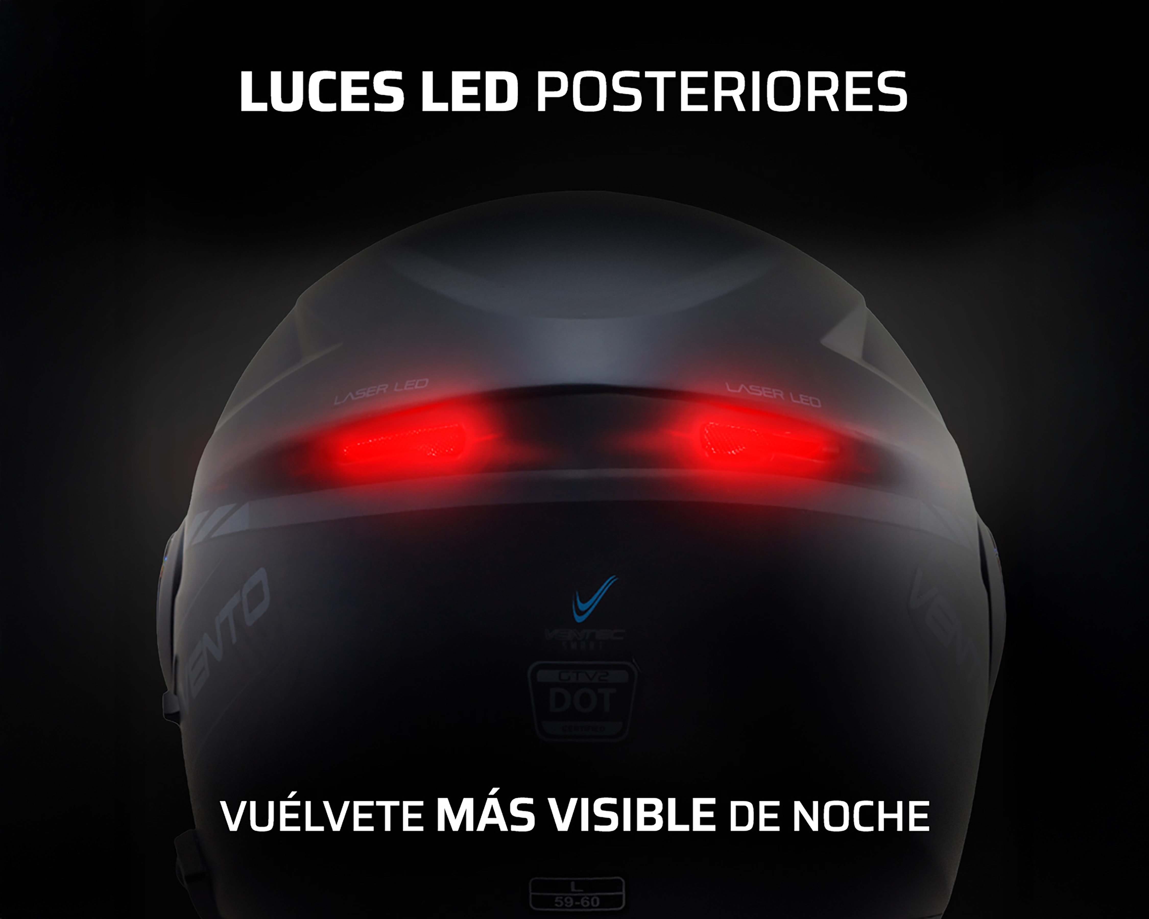 Foto 8 | Foto 8 | Casco para Motociclista Vento Grande Negro con Bluetooth