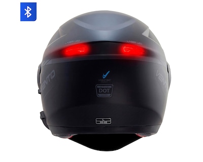 Foto 3 | Foto 3 | Casco para Motociclista Vento Extragrande Negro con Bluetooth