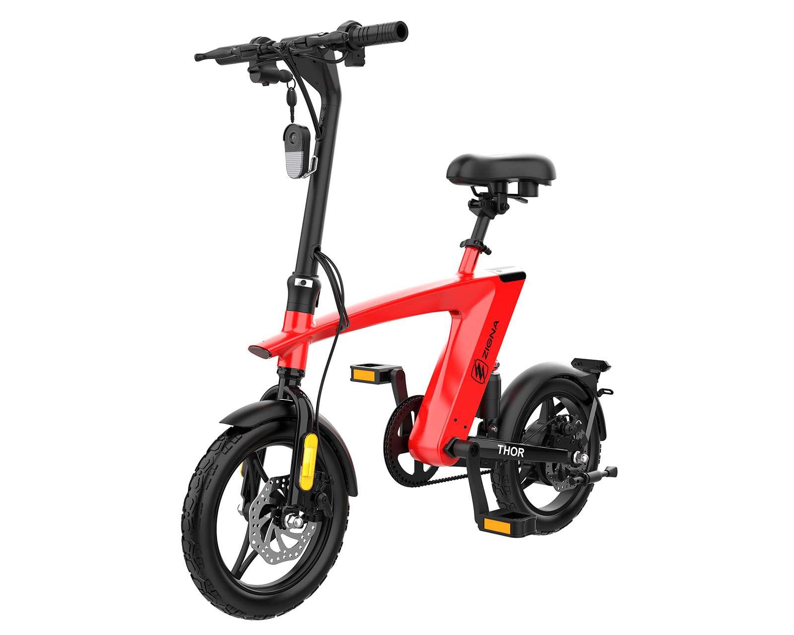Foto 5 pulgar | Foto 4 | Bicicleta Eléctrica Zigna Thor 14" 25 km/h Rojo