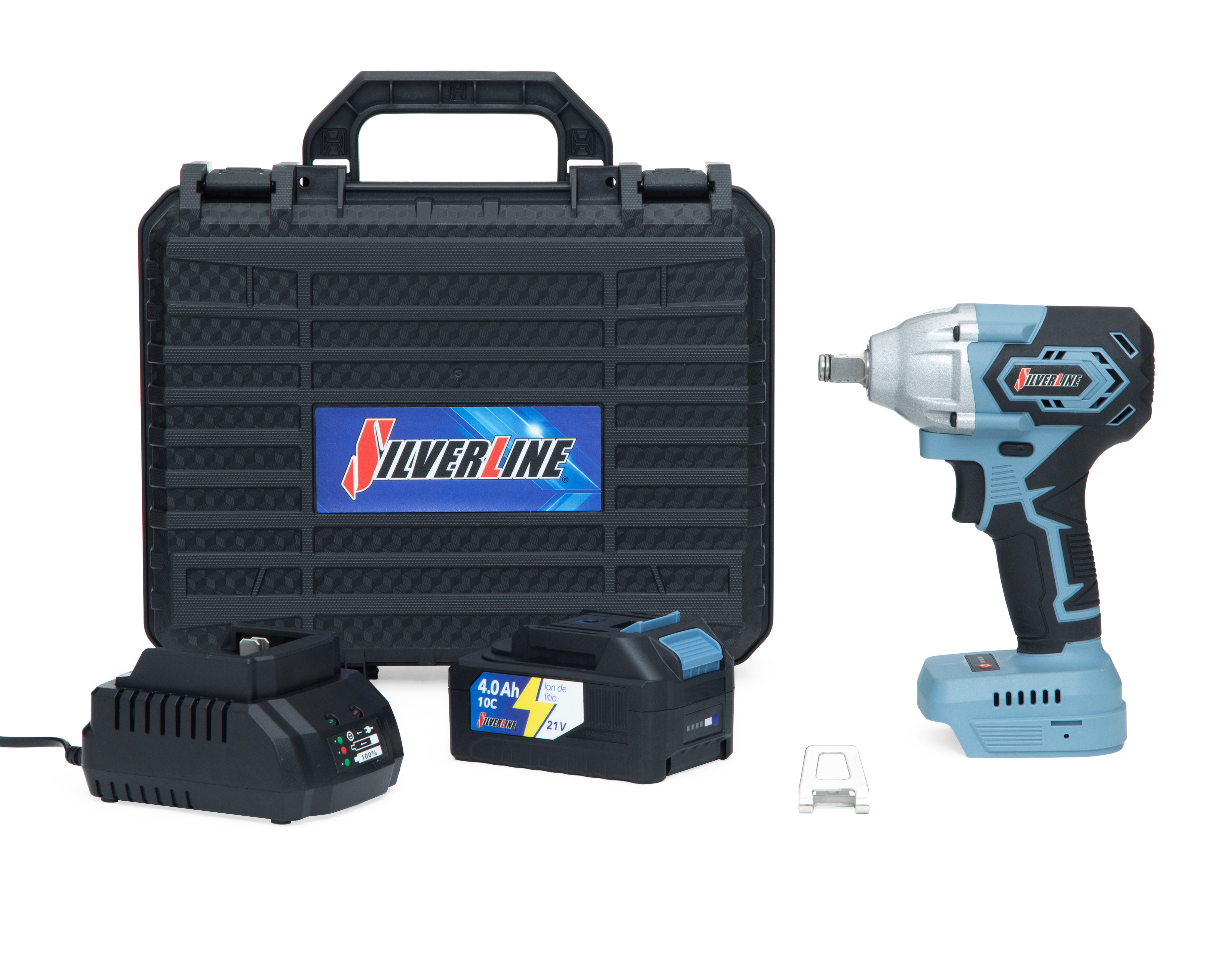 Foto 1 | Foto 1 | Llave de Impacto Inalámbrica Silverline DC-HI-LII-21 90 W con Maletín