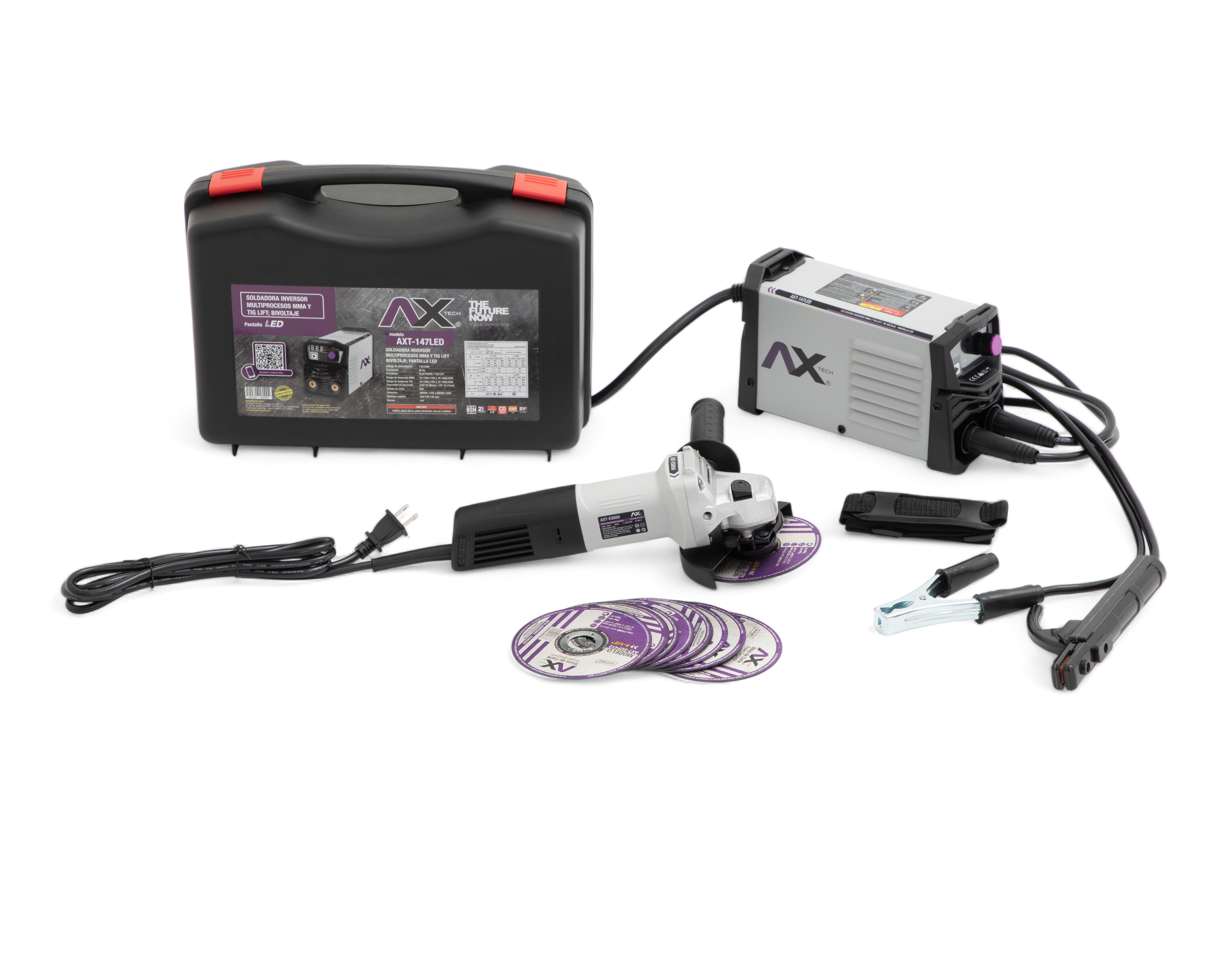 Foto 2 pulgar | Foto 1 | Soldadora y Esmeriladora Ax Tech AXT147 con 10 Discos