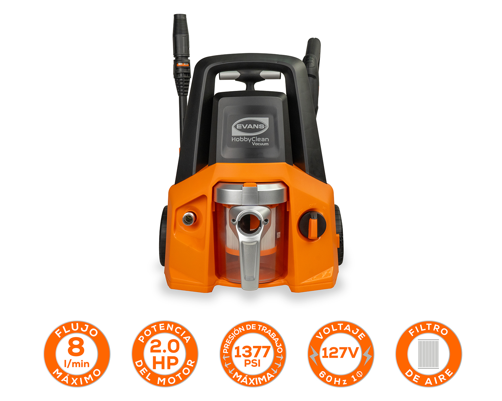 Foto 3 pulgar | Foto 2 | Hidrolavadora Evans 1377 PSI Hobby Clean 4 en 1