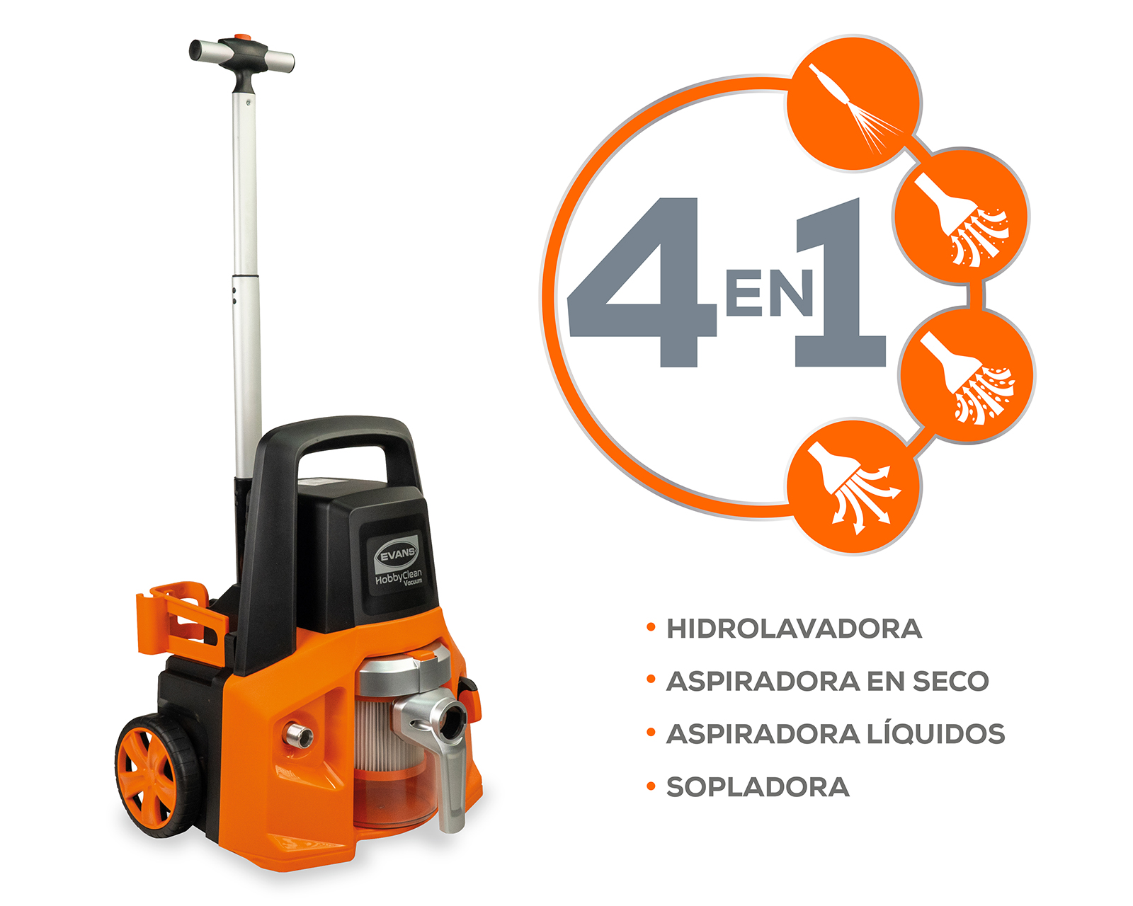 Foto 3 | Foto 3 | Hidrolavadora Evans 1377 PSI Hobby Clean 4 en 1