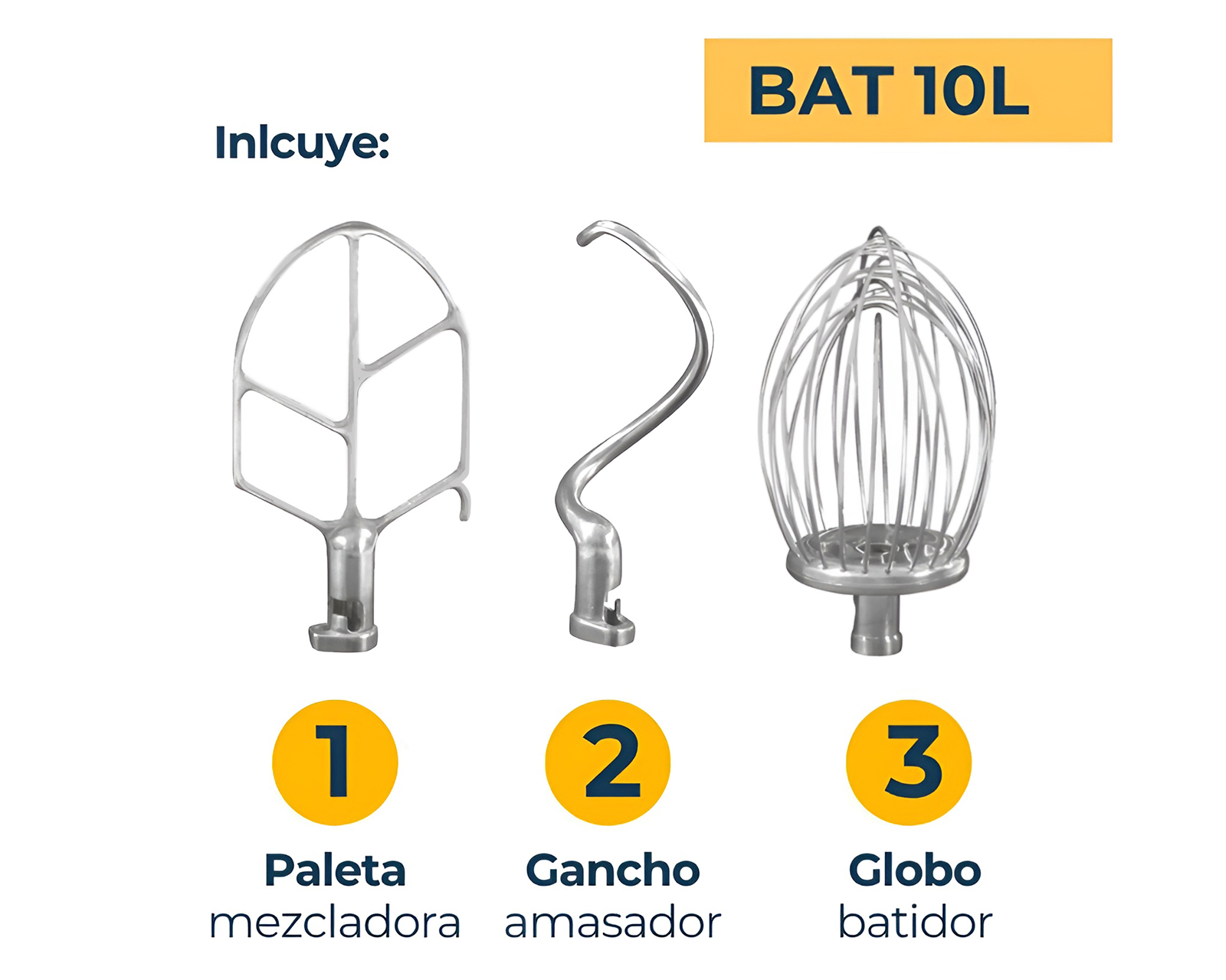 Foto 6 pulgar | Foto 5 | Batidora Industrial Planetaria Noval 10 Litros 15 Velocidades con Accesorios