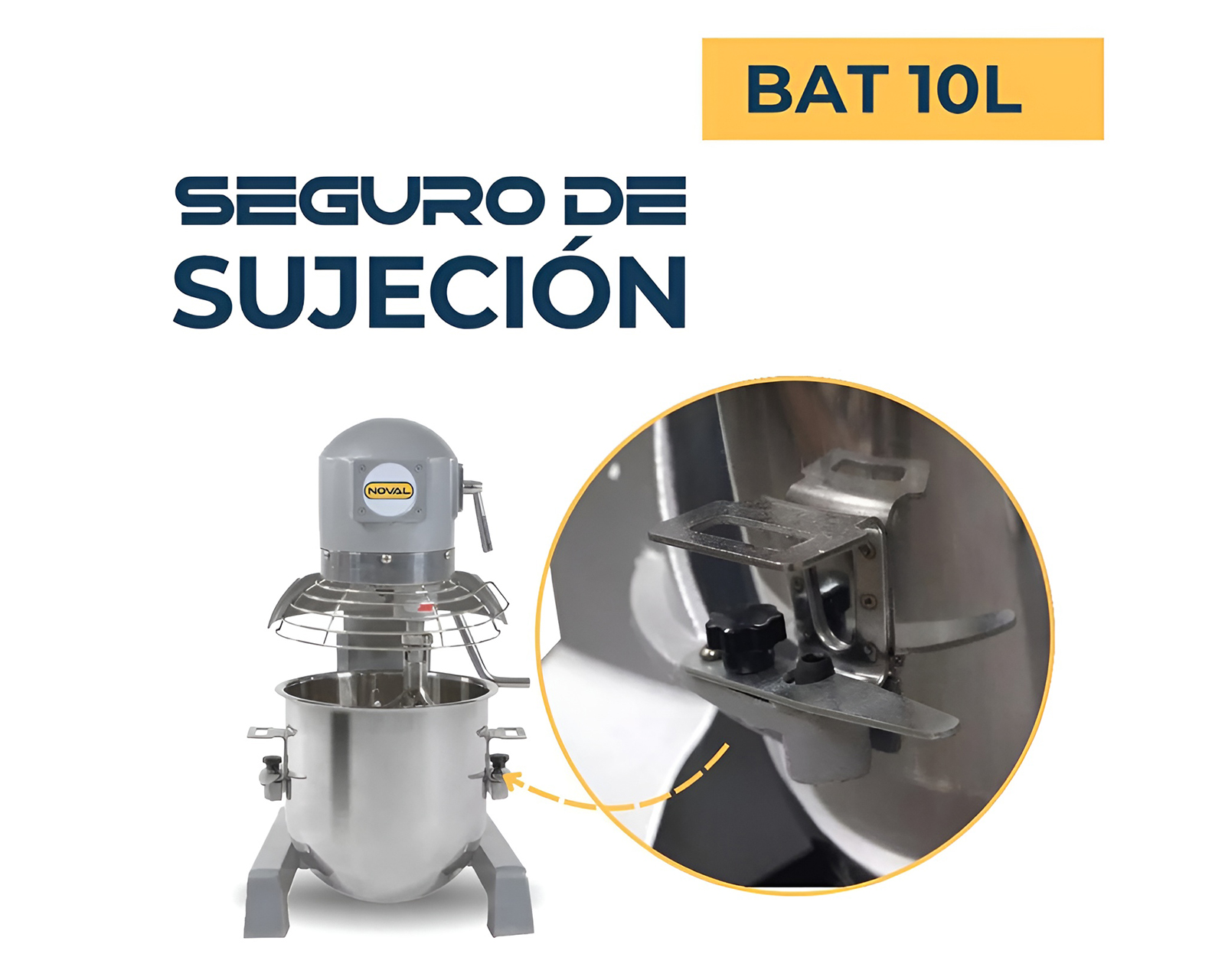 Foto 7 pulgar | Foto 6 | Batidora Industrial Planetaria Noval 10 Litros 15 Velocidades con Accesorios