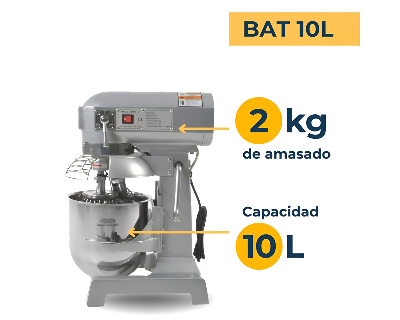 Foto 9 pulgar | Foto 8 | Batidora Industrial Planetaria Noval 10 Litros 15 Velocidades con Accesorios