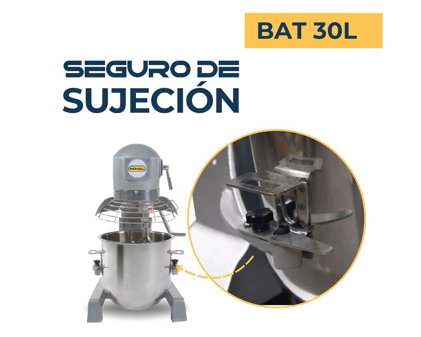 Foto 7 pulgar | Foto 6 | Batidora Industrial Planetaria Noval 30 Litros 15 Velocidades con Accesorios