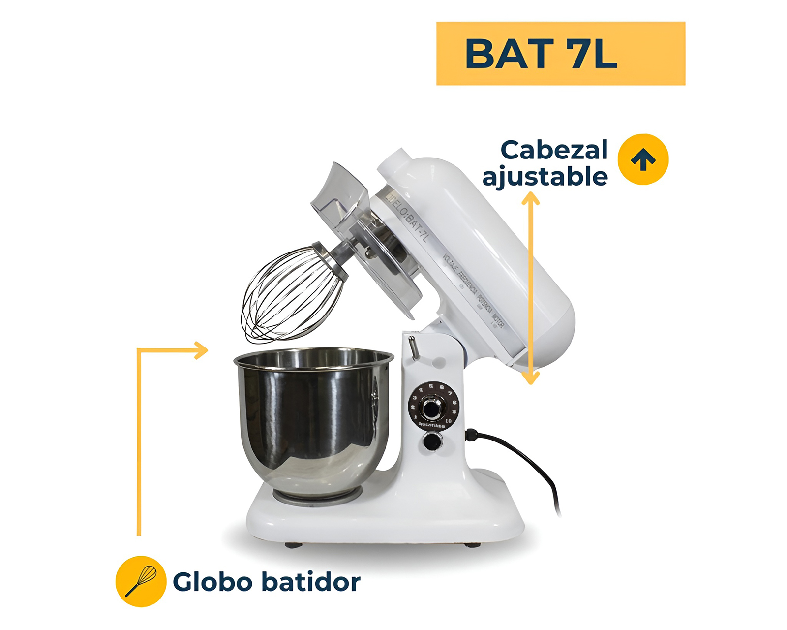 Foto 7 | Foto 7 | Batidora Industrial Planetaria Noval 7 Litros 10 Velocidades con Accesorios