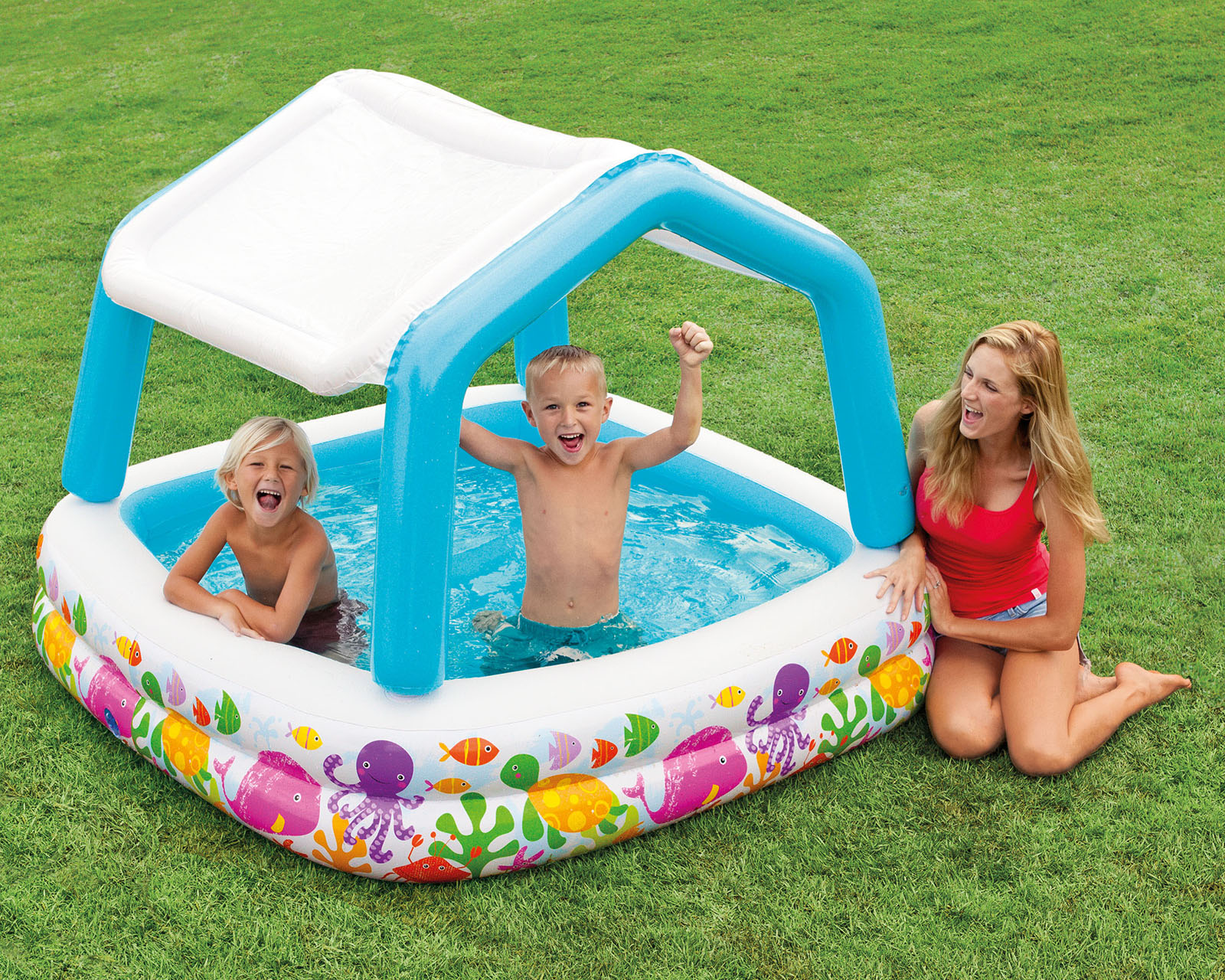 Foto 3 | Foto 3 | Alberca Infantil Cuadrada Intex 295 L 157 x 157 x 22 cm