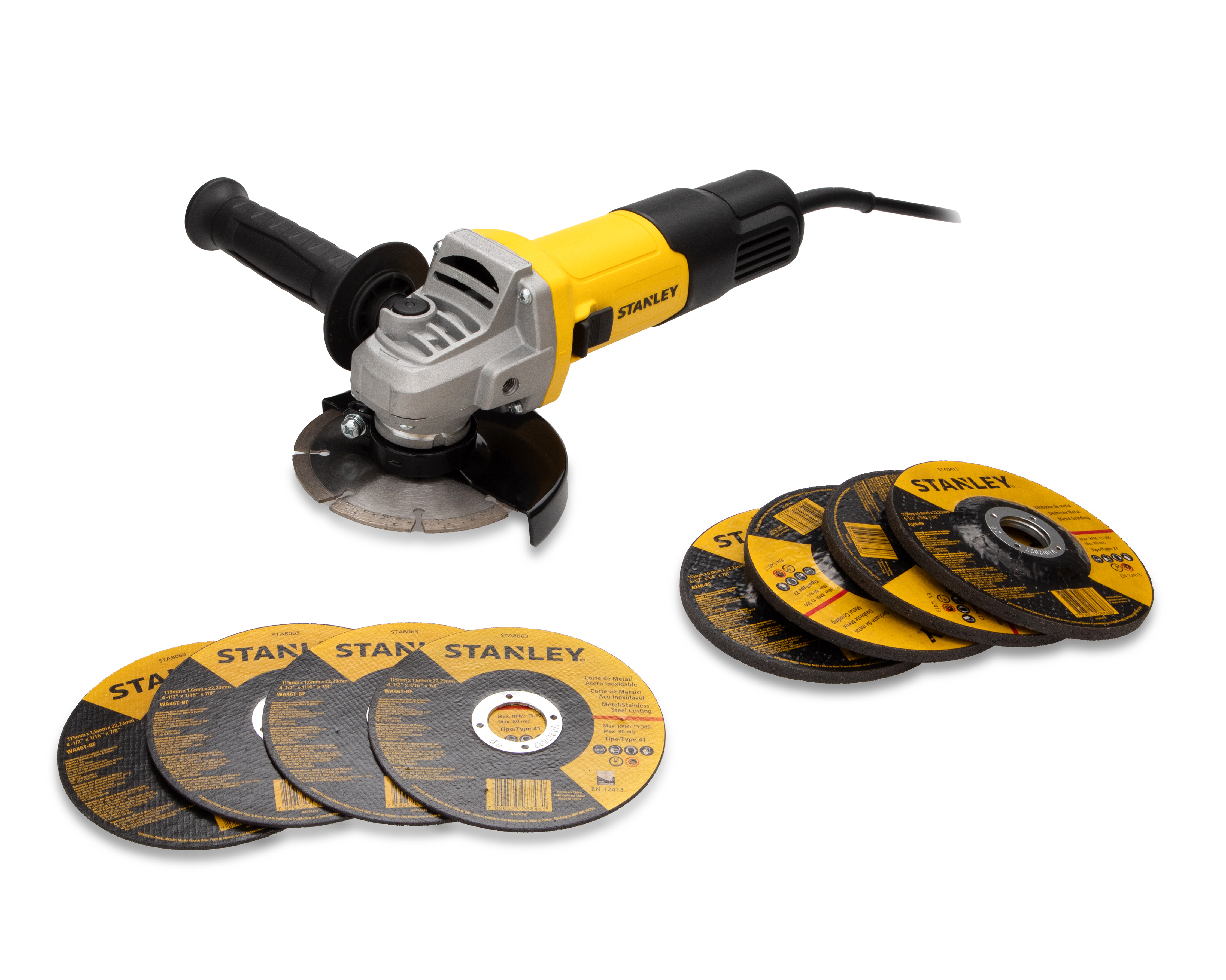 Foto 5 | Foto 5 | Esmeriladora Angular 4-1/2 Pulgadas Stanely SG7115V10-B3 750 W con Accesorios