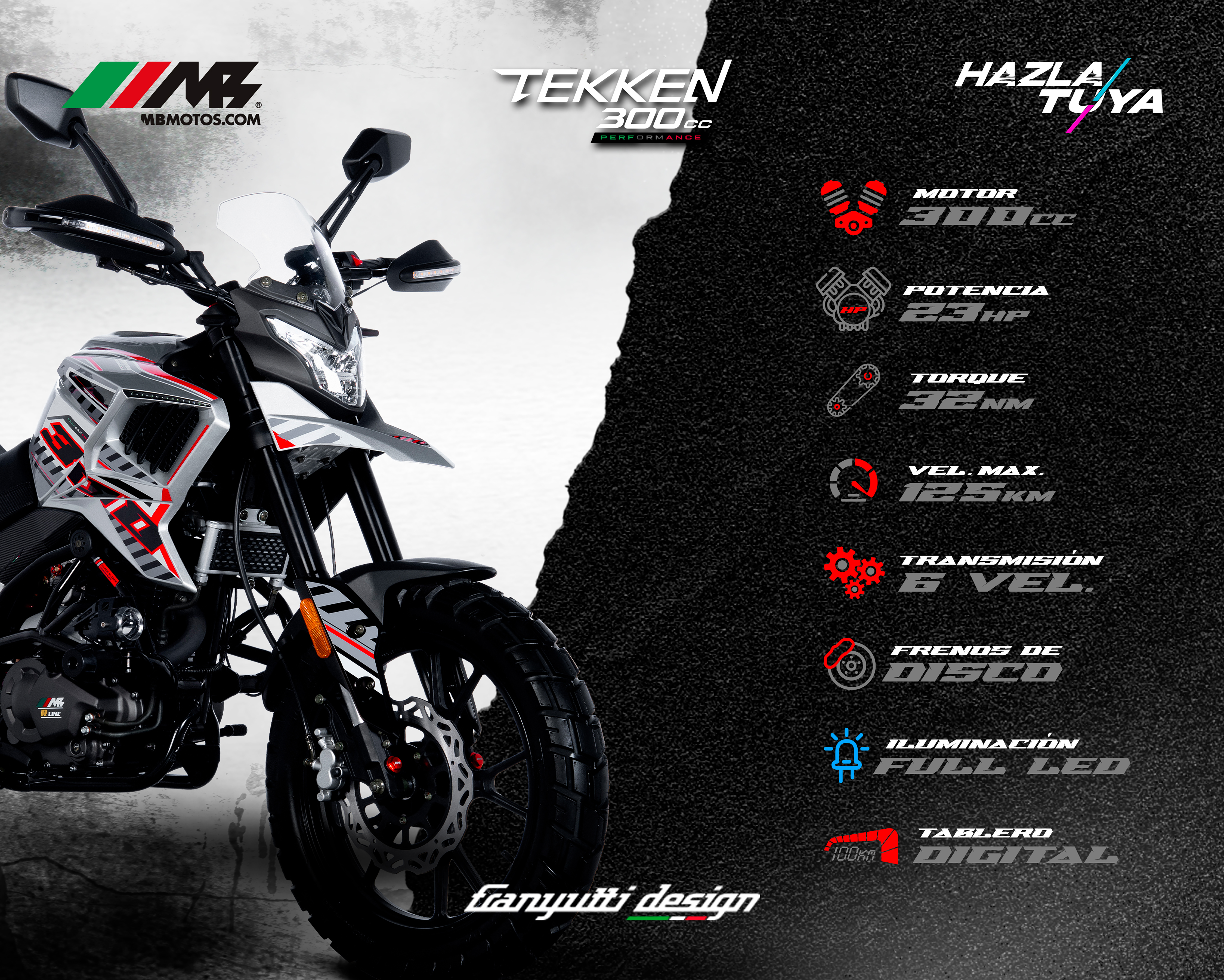 Foto 10 pulgar | Foto 9 | Motocicleta MB Motos Tekken 300 Performance 300 cc 2026