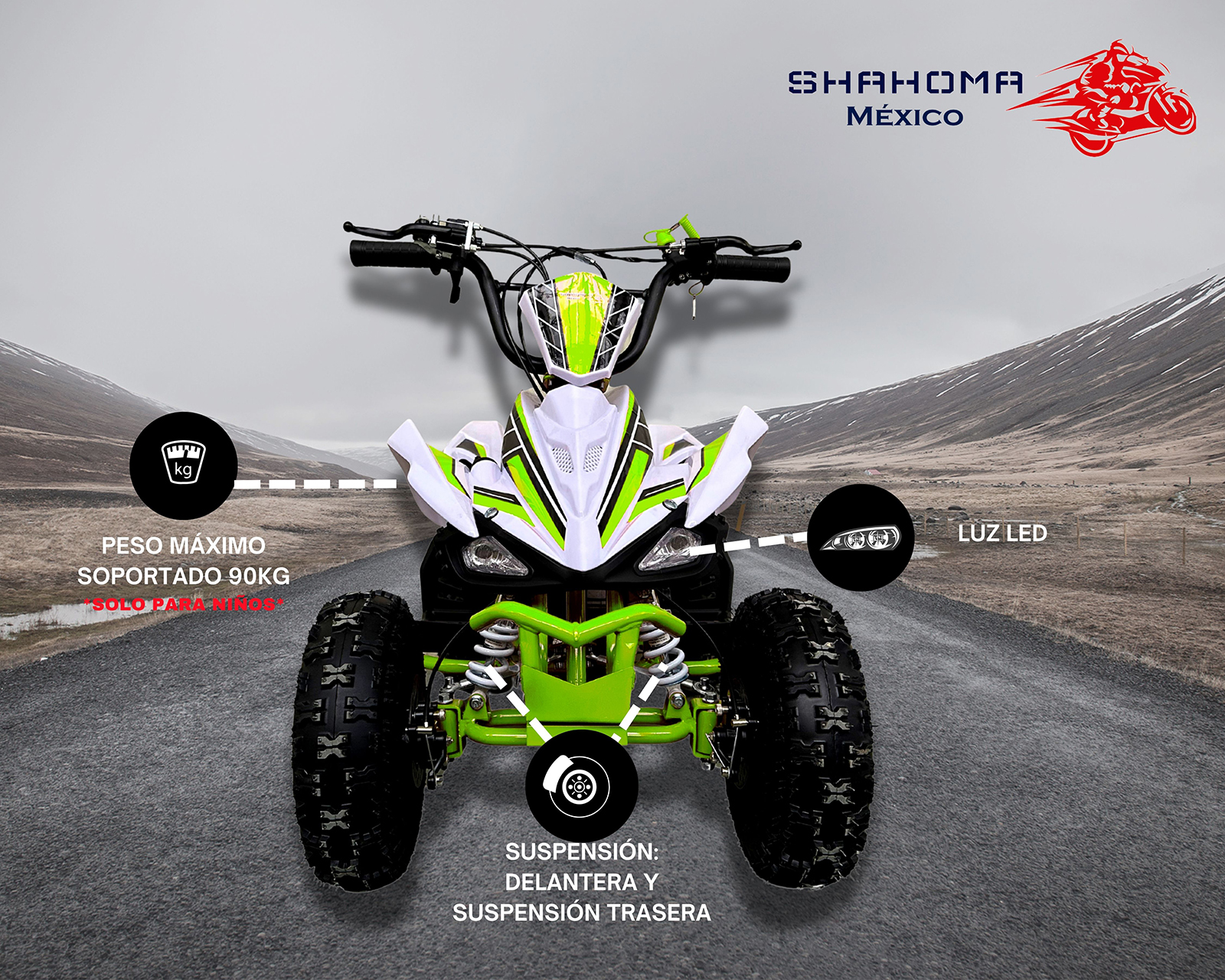 Foto 5 pulgar | Foto 4 | Cuatrimoto para Niños Shahoma NTS01 SE Verde