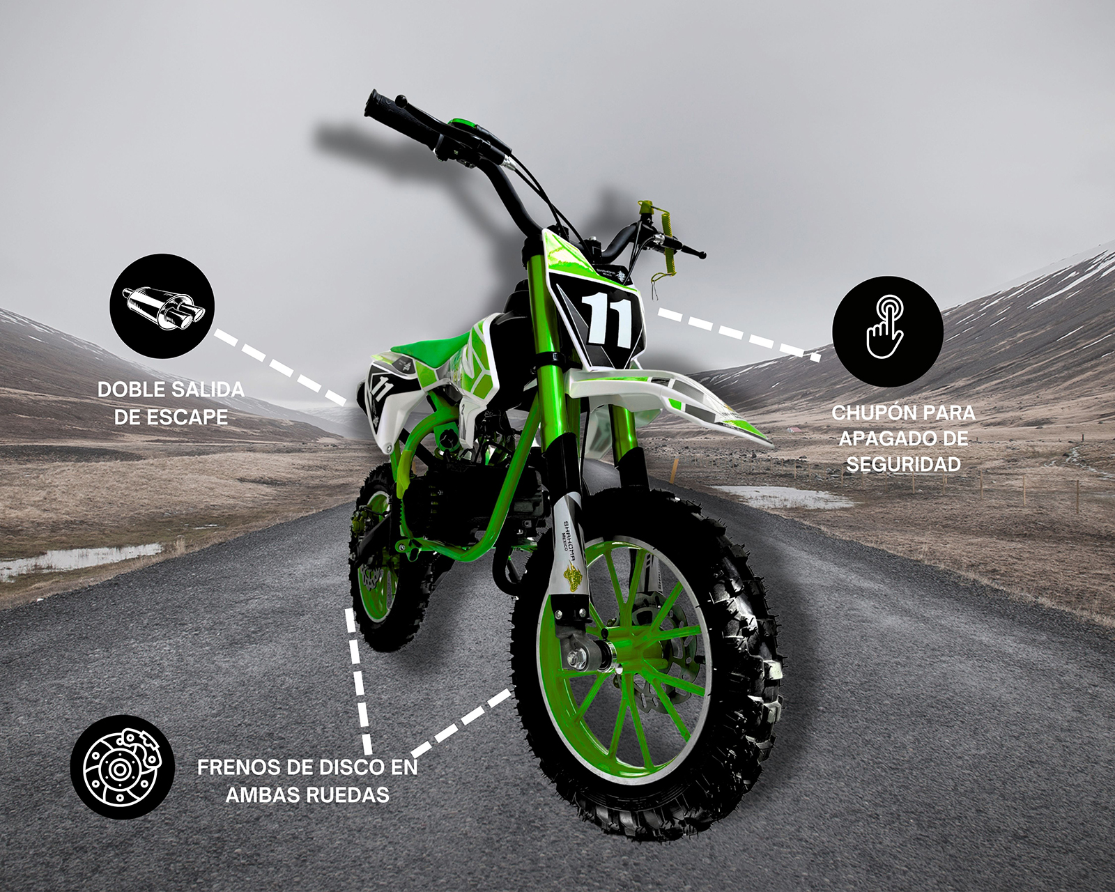 Foto 1 | Foto 0 | Moto para Niños Shahoma NTS01 SE Verde