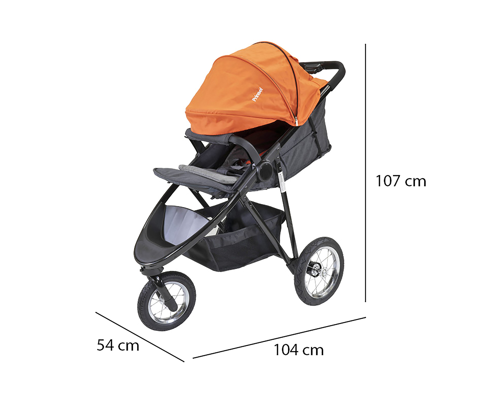 Foto 8 pulgar | Foto 7 | Carriola Prinsel Jogger Air Anaranjada/Gris