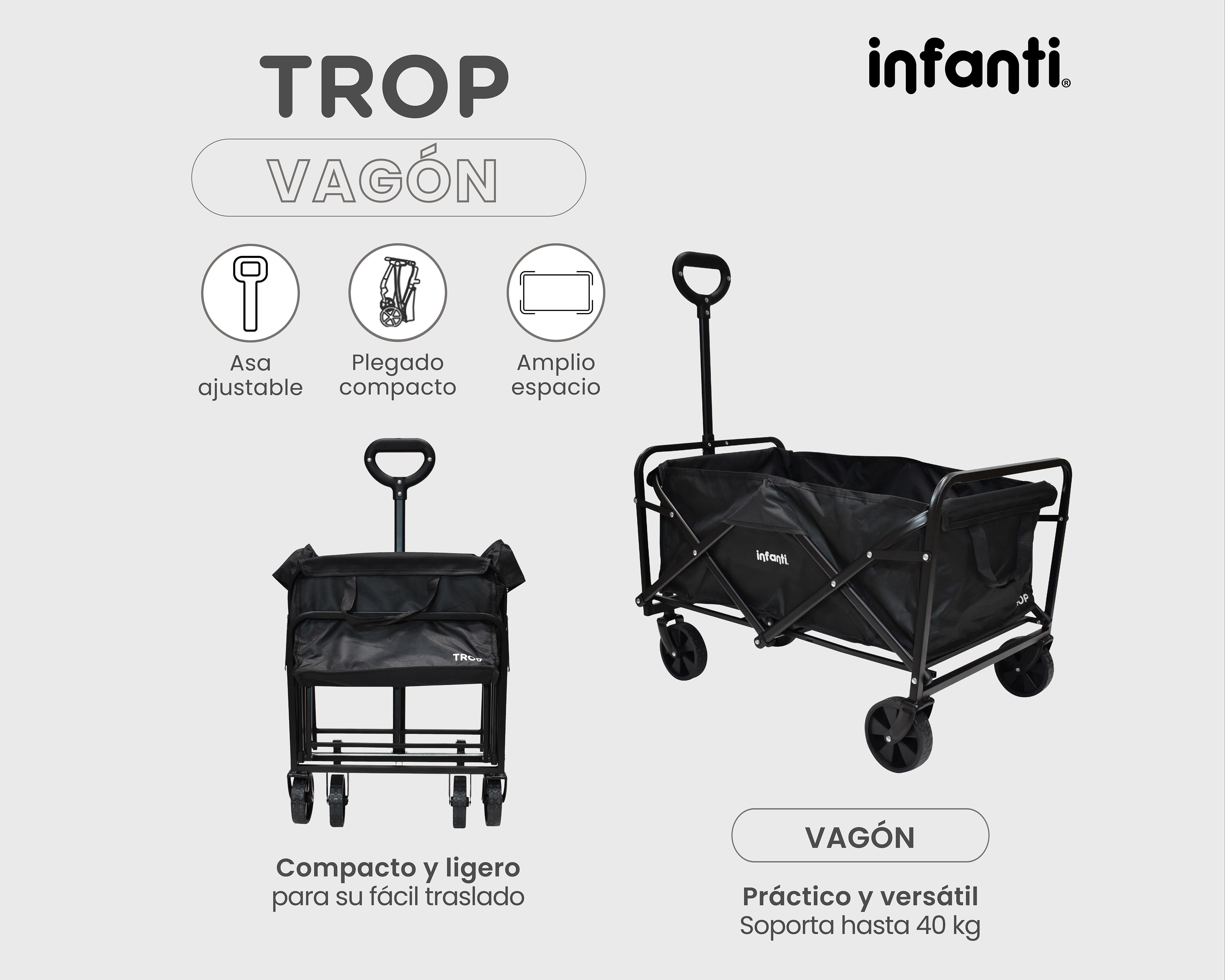 Foto 7 pulgar | Foto 6 | Carrito de Paseo Infanti Wagon Trop Plegable Multiusos