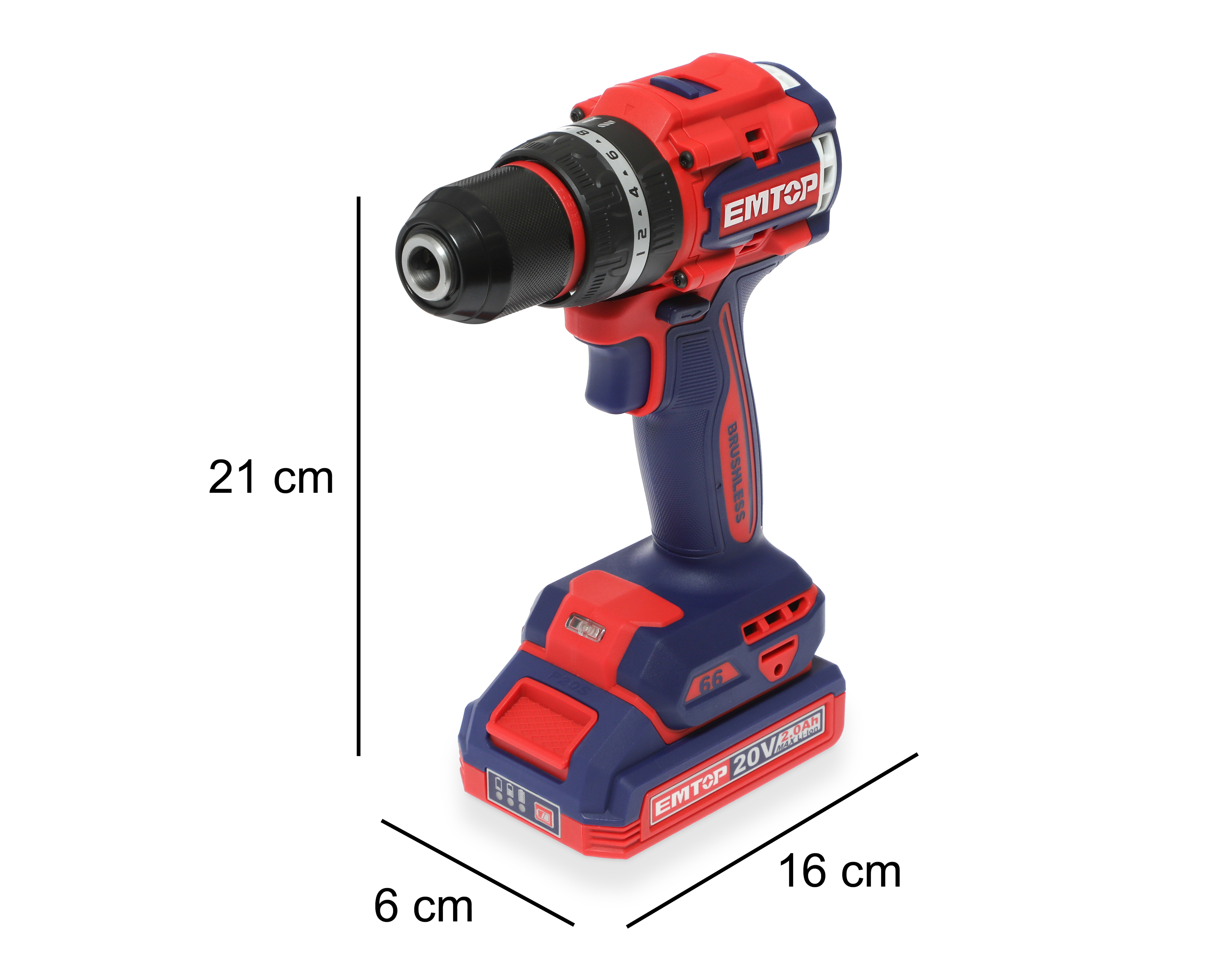 Foto 6 | Foto 6 | Taladro Inalámbrico Emtop ULCIDL20668 20 V con Accesorios