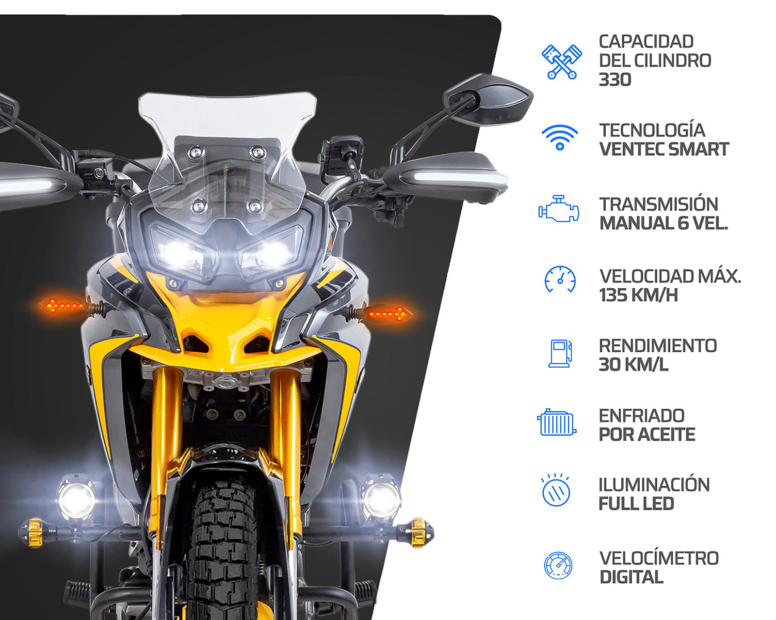 Foto 6 pulgar | Foto 5 | Motocicleta Vento Dakar 330 cc 2026