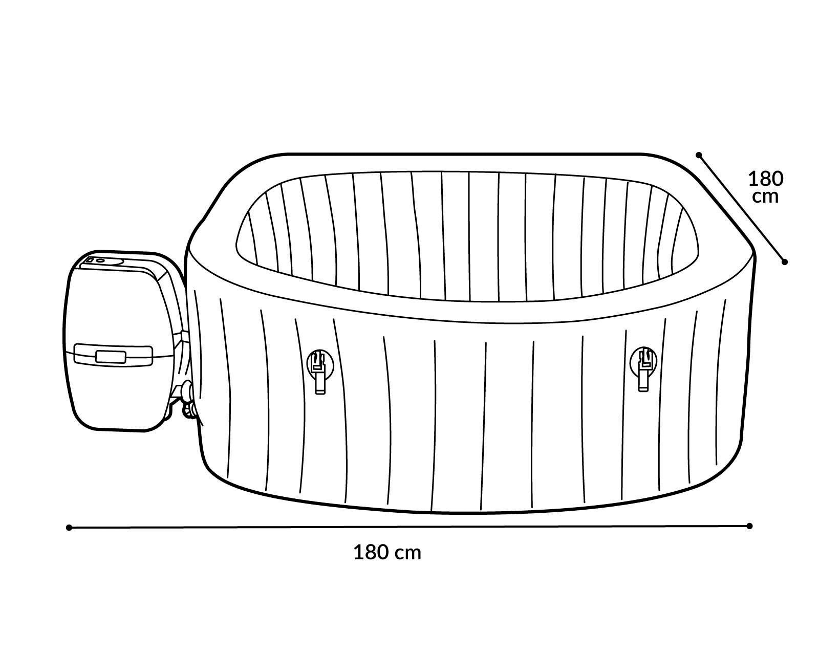 Foto 5 | Foto 5 | Bañera de Hidromasaje Cuadrada Bestway 850 L 180 x 180 cm