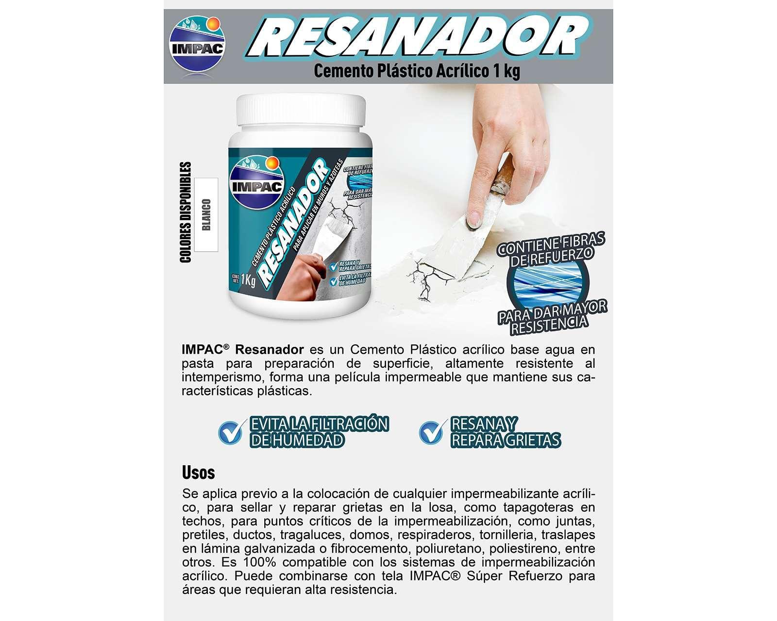 Foto 3 pulgar | Foto 2 | Resanador Acrílico Impac 1 l