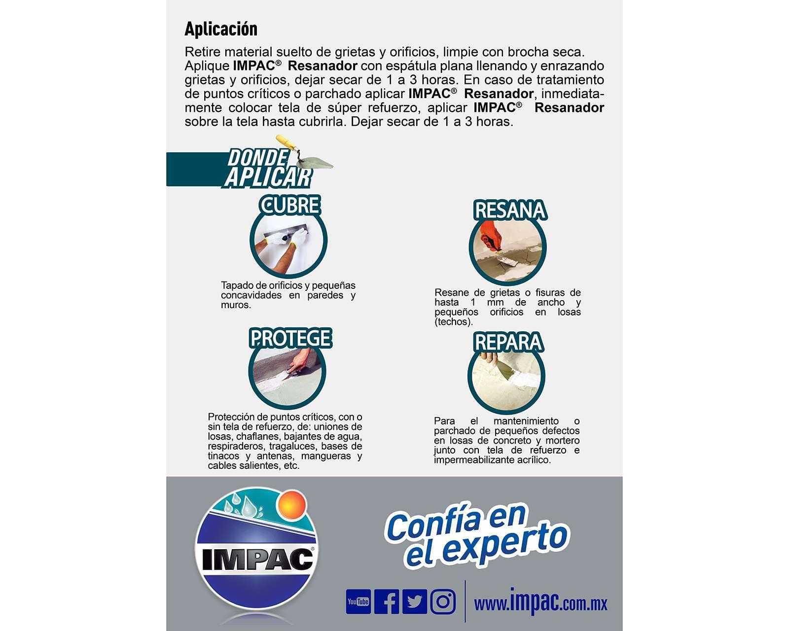Foto 4 pulgar | Foto 3 | Resanador Acrílico Impac 1 l