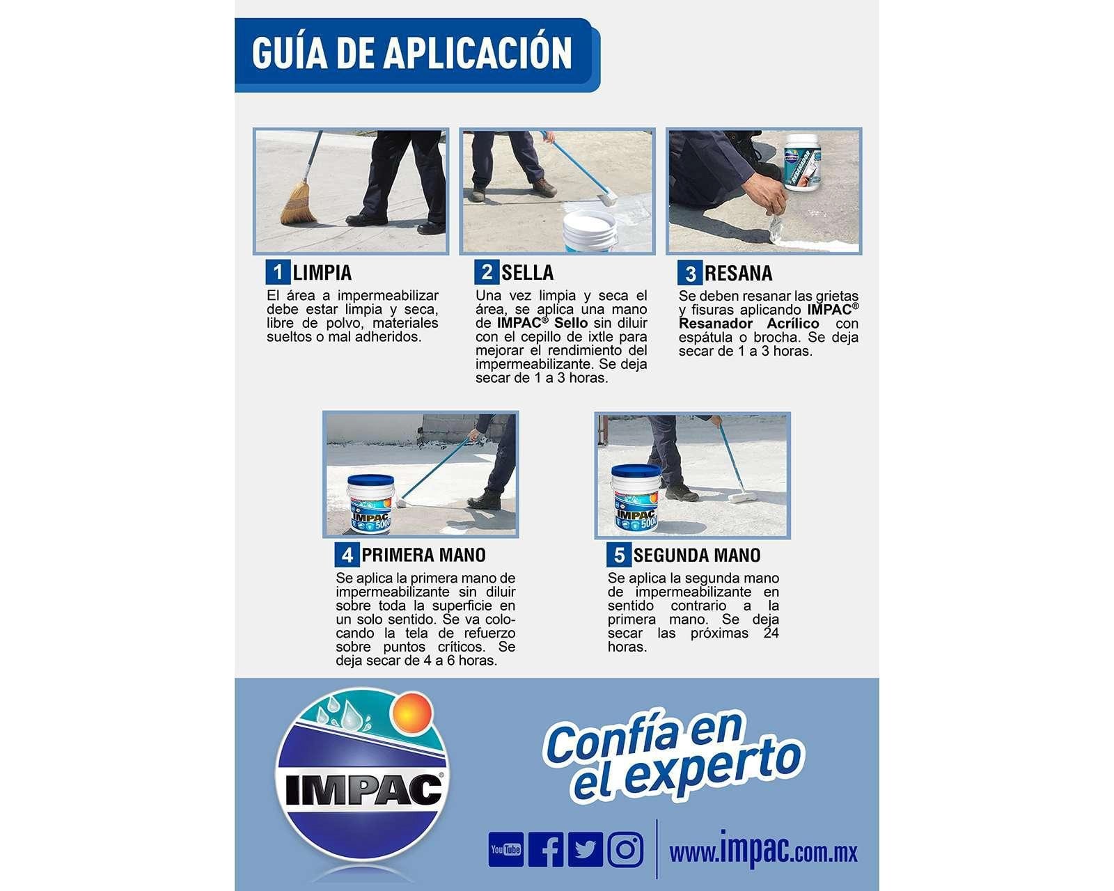 Foto 4 pulgar | Foto 3 | Impermeabilizante Acrílico Impac 5000 Blanco 19 Litros
