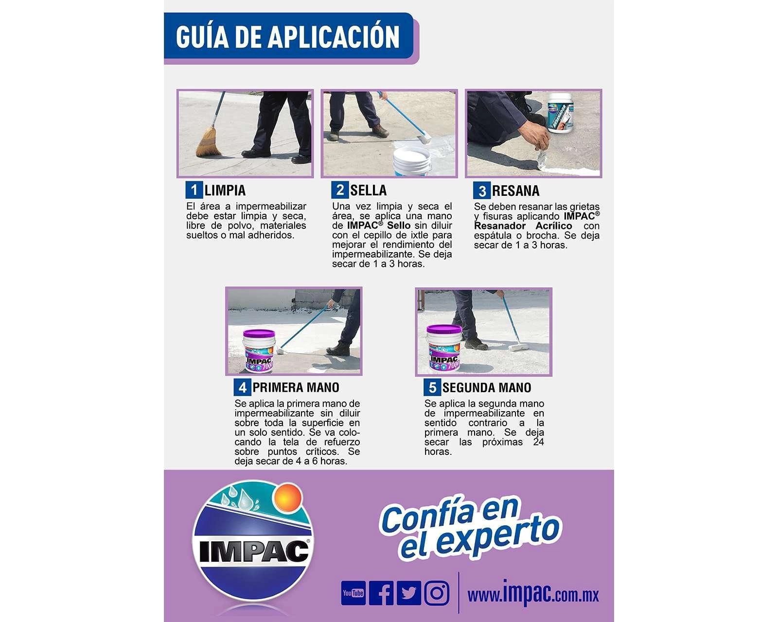 Foto 4 pulgar | Foto 3 | Impermeabilizante Acrílico Impac 7000 Blanco 19 Litros