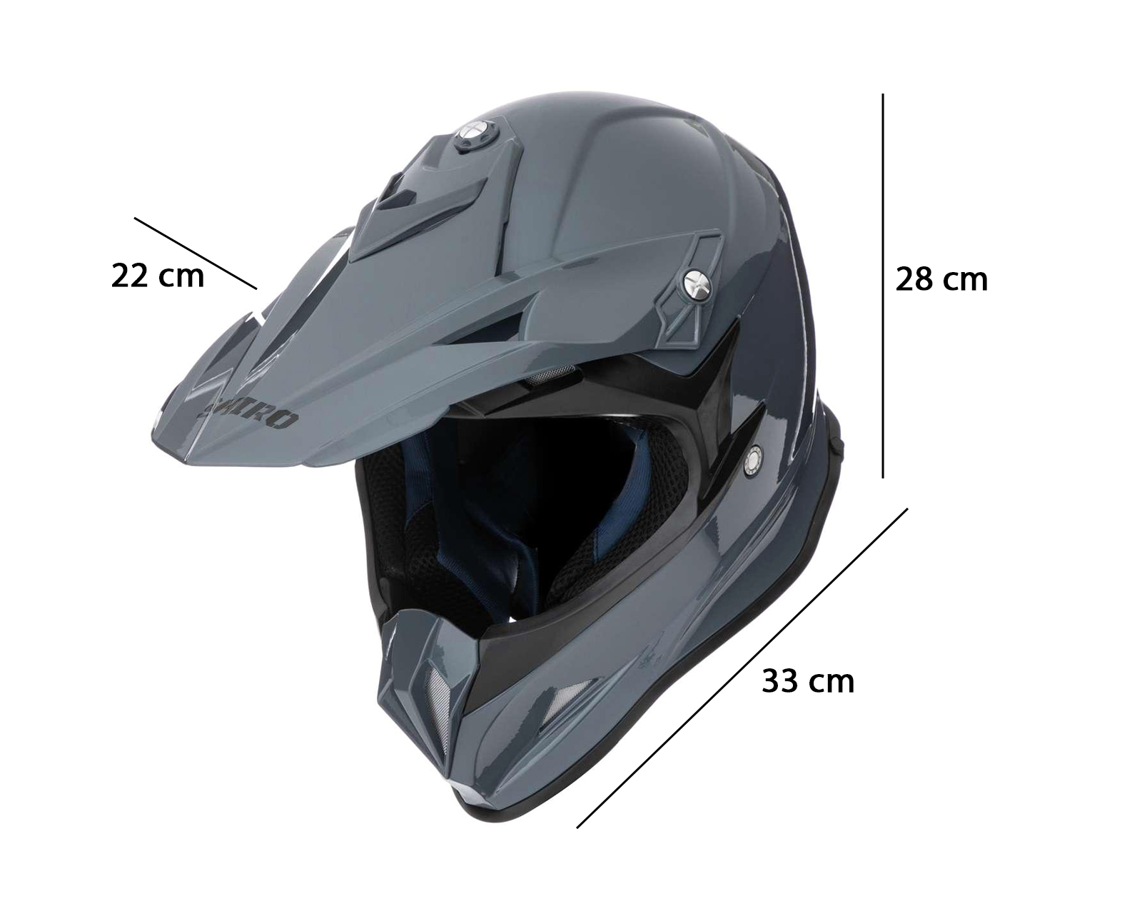 Foto 8 | Foto 8 | Casco para Motociclista Shiro Mediano Gris