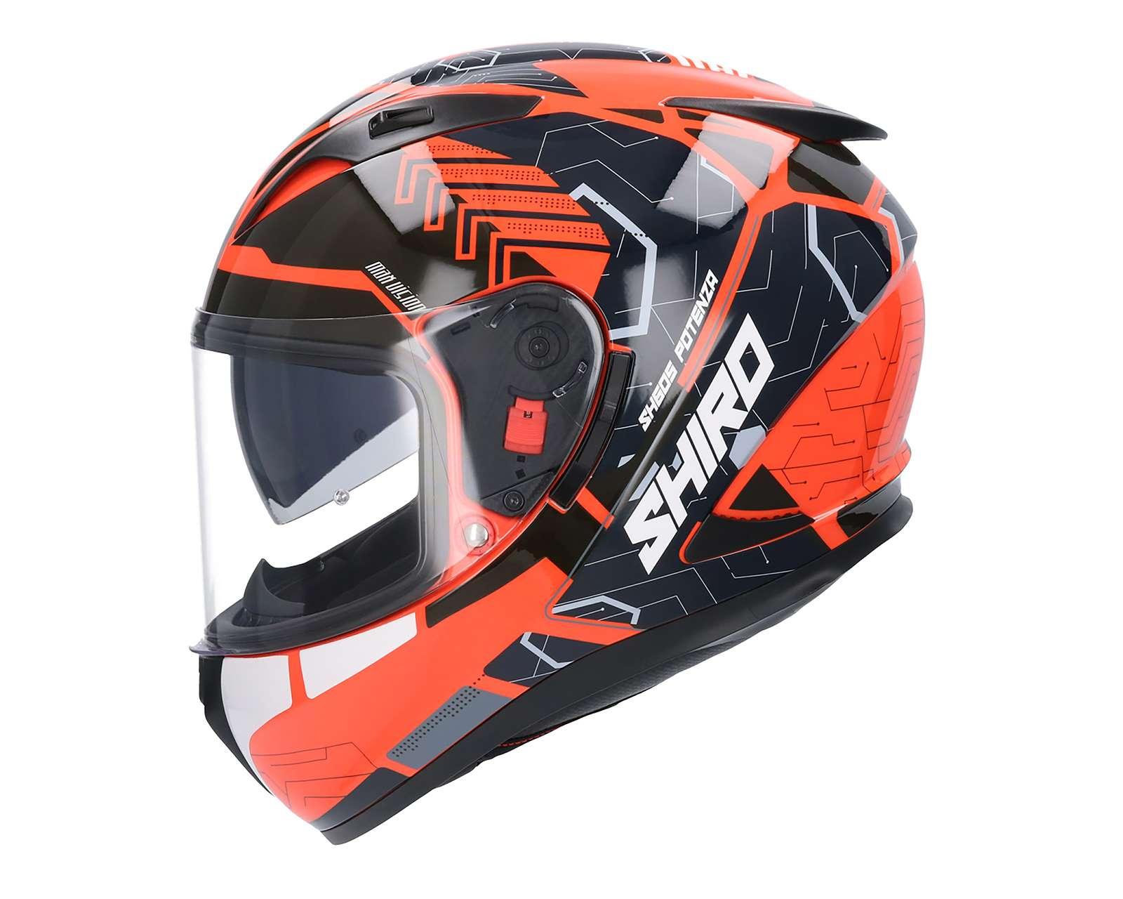 Foto 4 pulgar | Foto 3 | Casco para Motociclista Shiro Grande Anaranjado