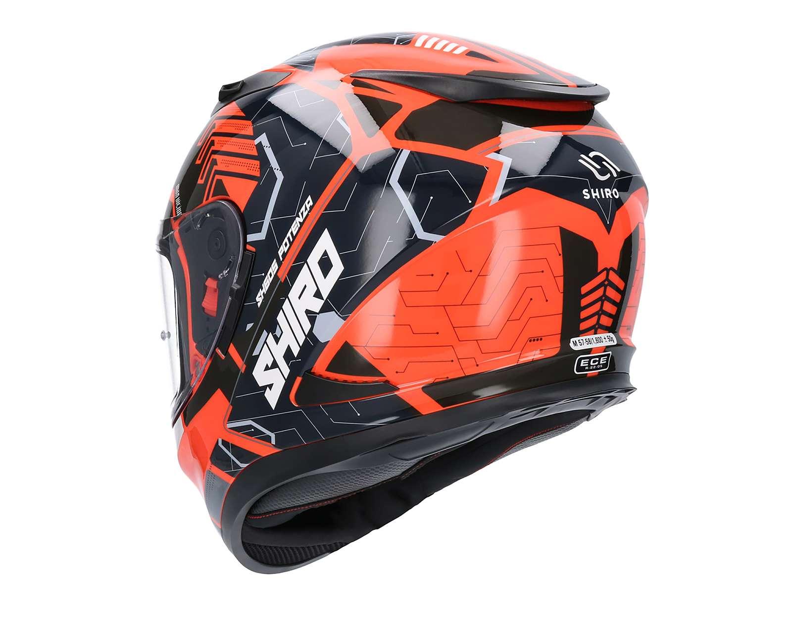 Foto 5 pulgar | Foto 4 | Casco para Motociclista Shiro Grande Anaranjado
