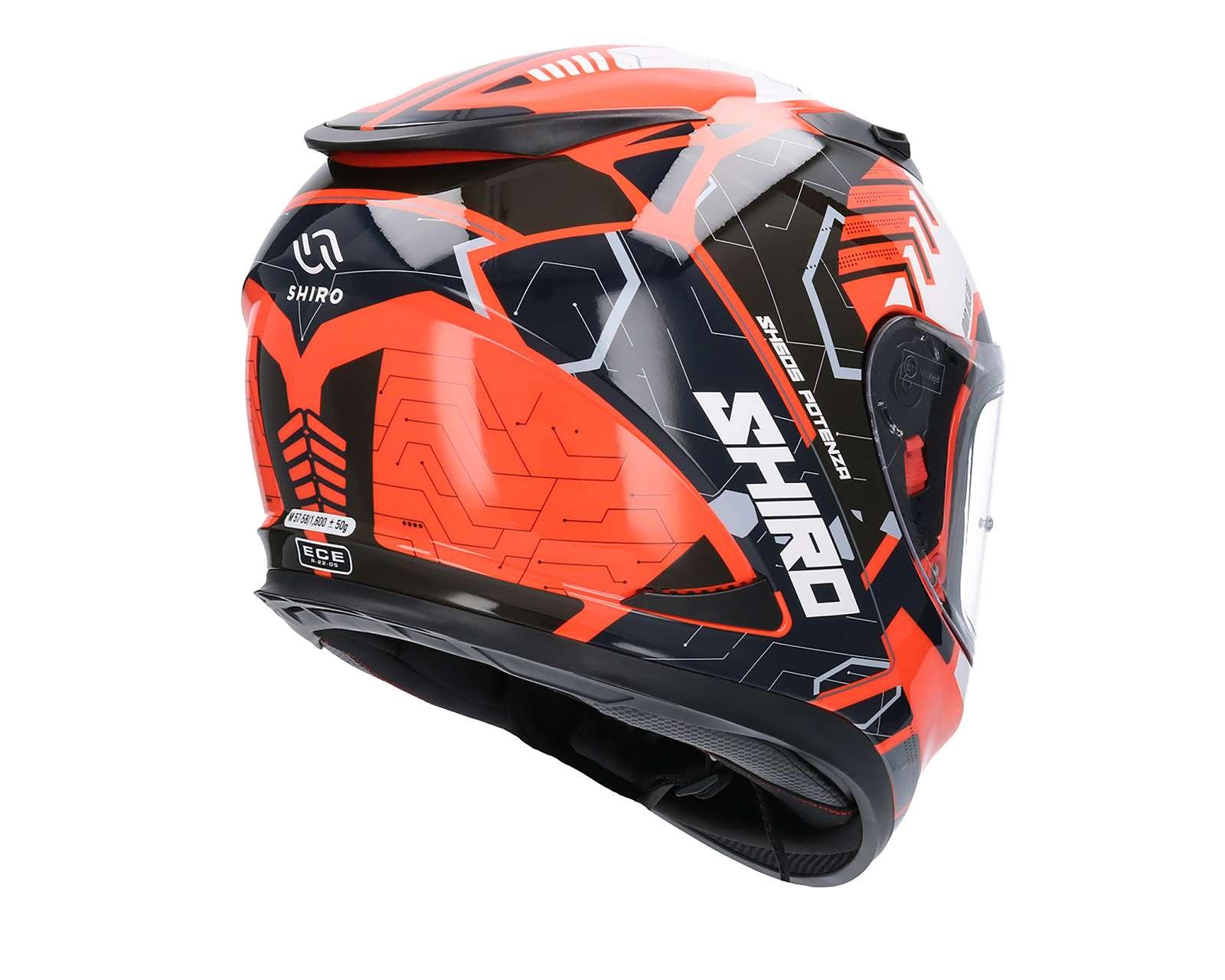 Foto 6 | Foto 6 | Casco para Motociclista Shiro Grande Anaranjado
