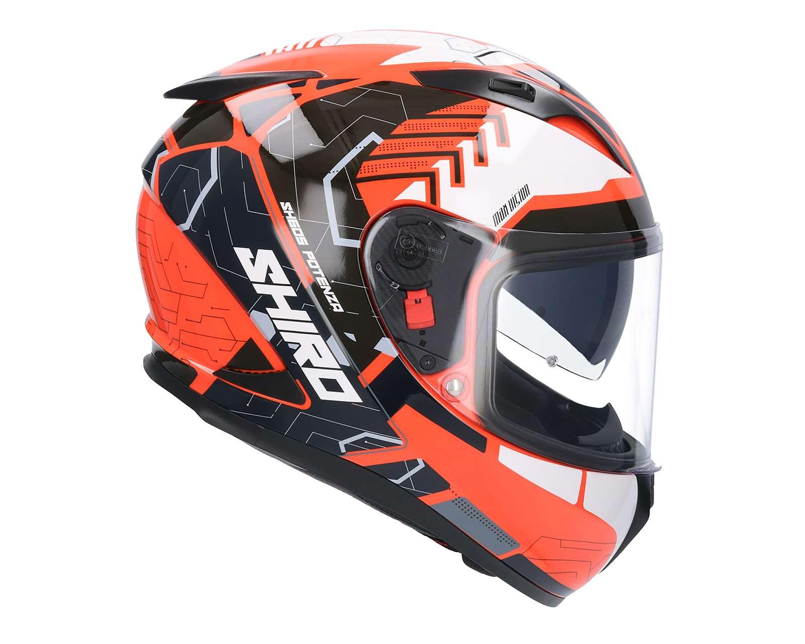 Foto 7 | Foto 7 | Casco para Motociclista Shiro Grande Anaranjado