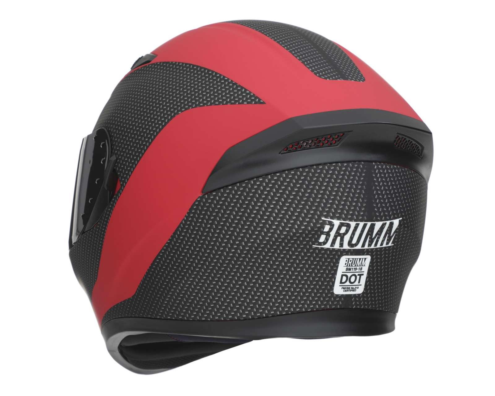 Foto 3 | Foto 3 | Casco para Motociclista Brumm Mediano Rojo