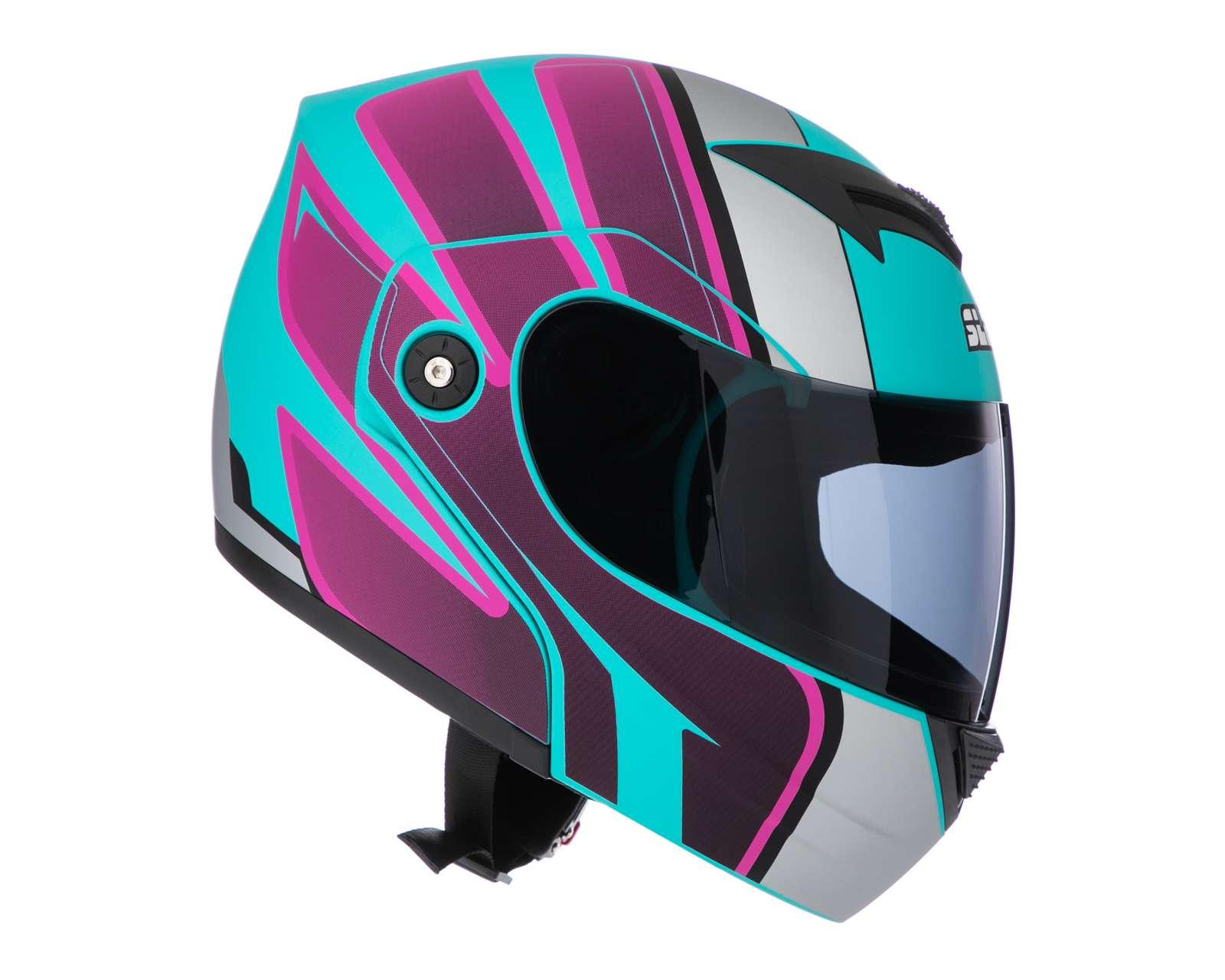 Foto 4 | Foto 5 | Casco para Motociclista Sleek Grande Azul/Morado