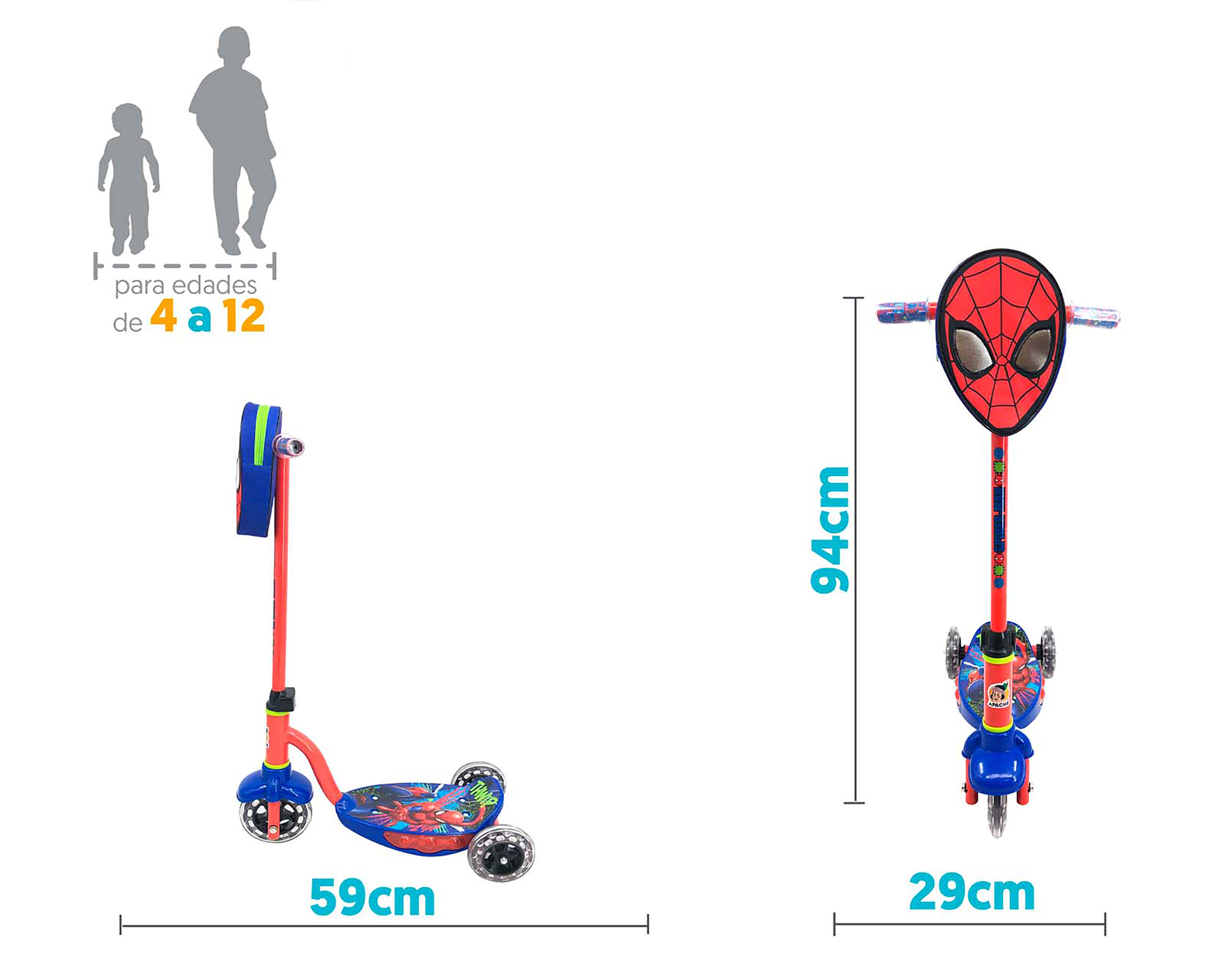 Foto 3 pulgar | Foto 2 | Scooter Flying Wheels Spiderman con Luz