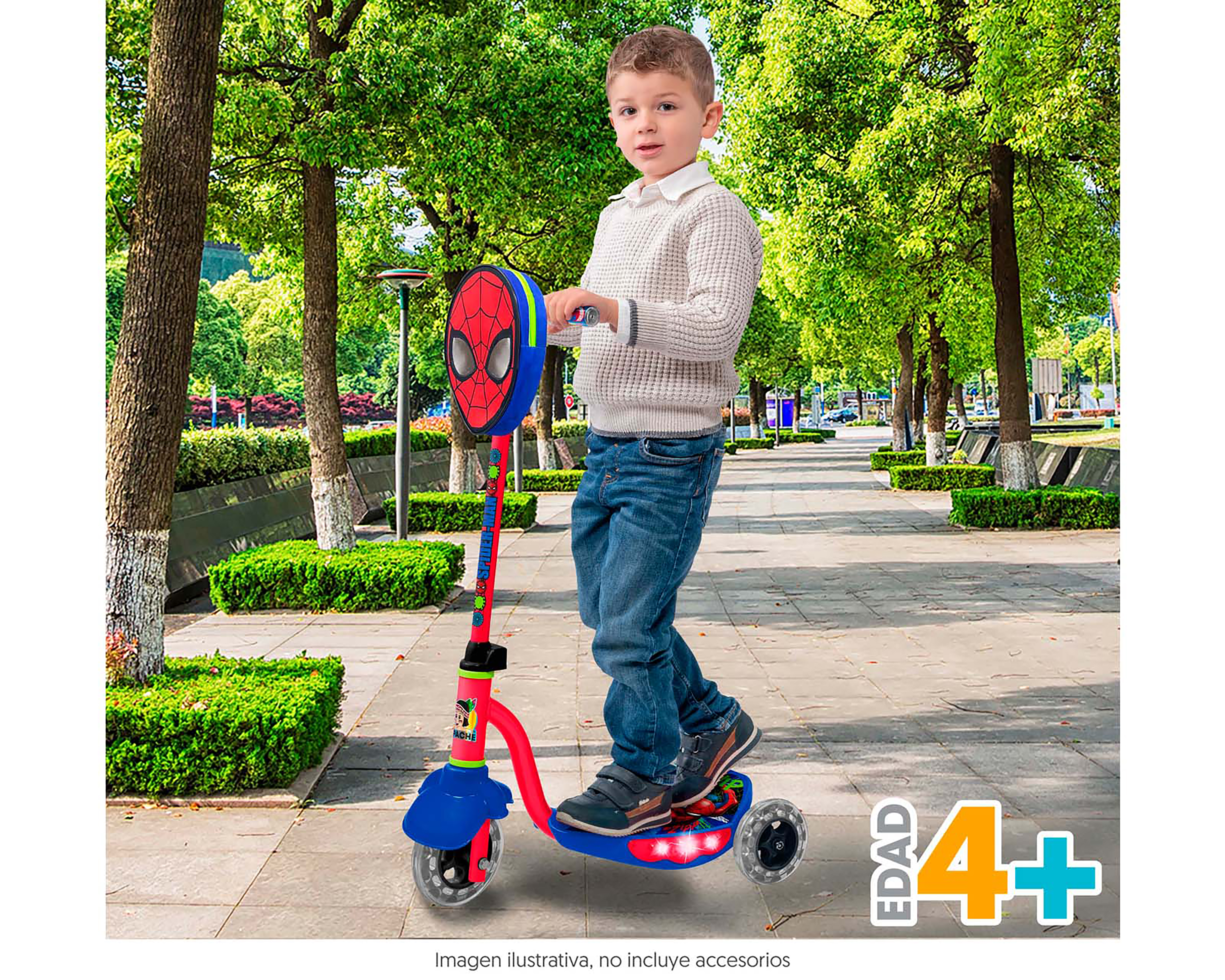 Foto 6 pulgar | Foto 5 | Scooter Flying Wheels Spiderman con Luz