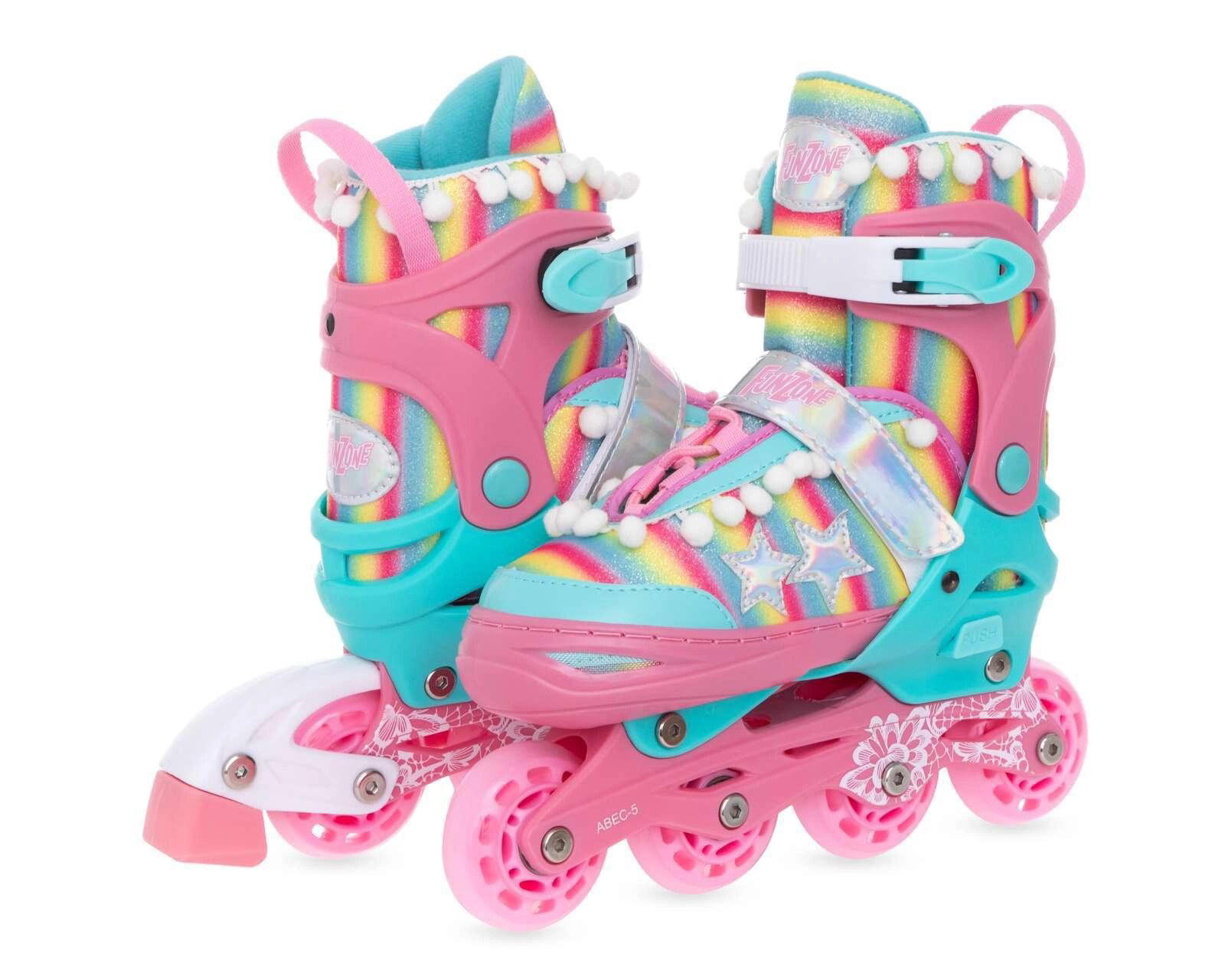 Patines Funzone Rosas Arcoíris Ajustables