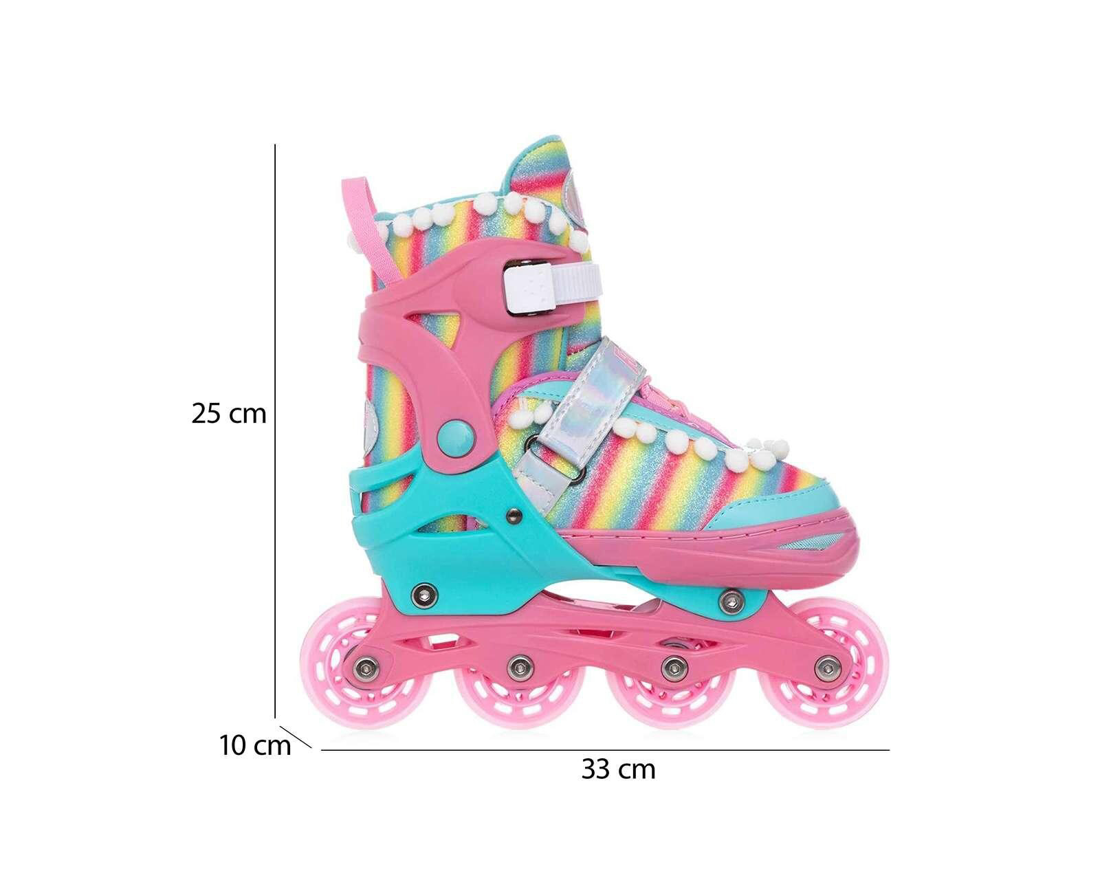 Foto 6 | Foto 6 | Patines Funzone Rosas Arcoíris Ajustables
