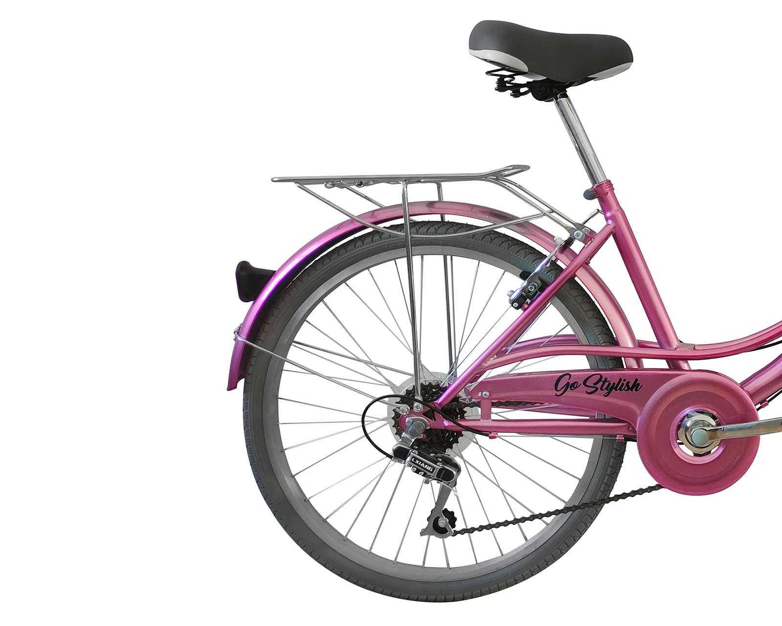 Foto 5 pulgar | Foto 4 | Bicicleta Urbana Getgo Stylish 24" Rosa