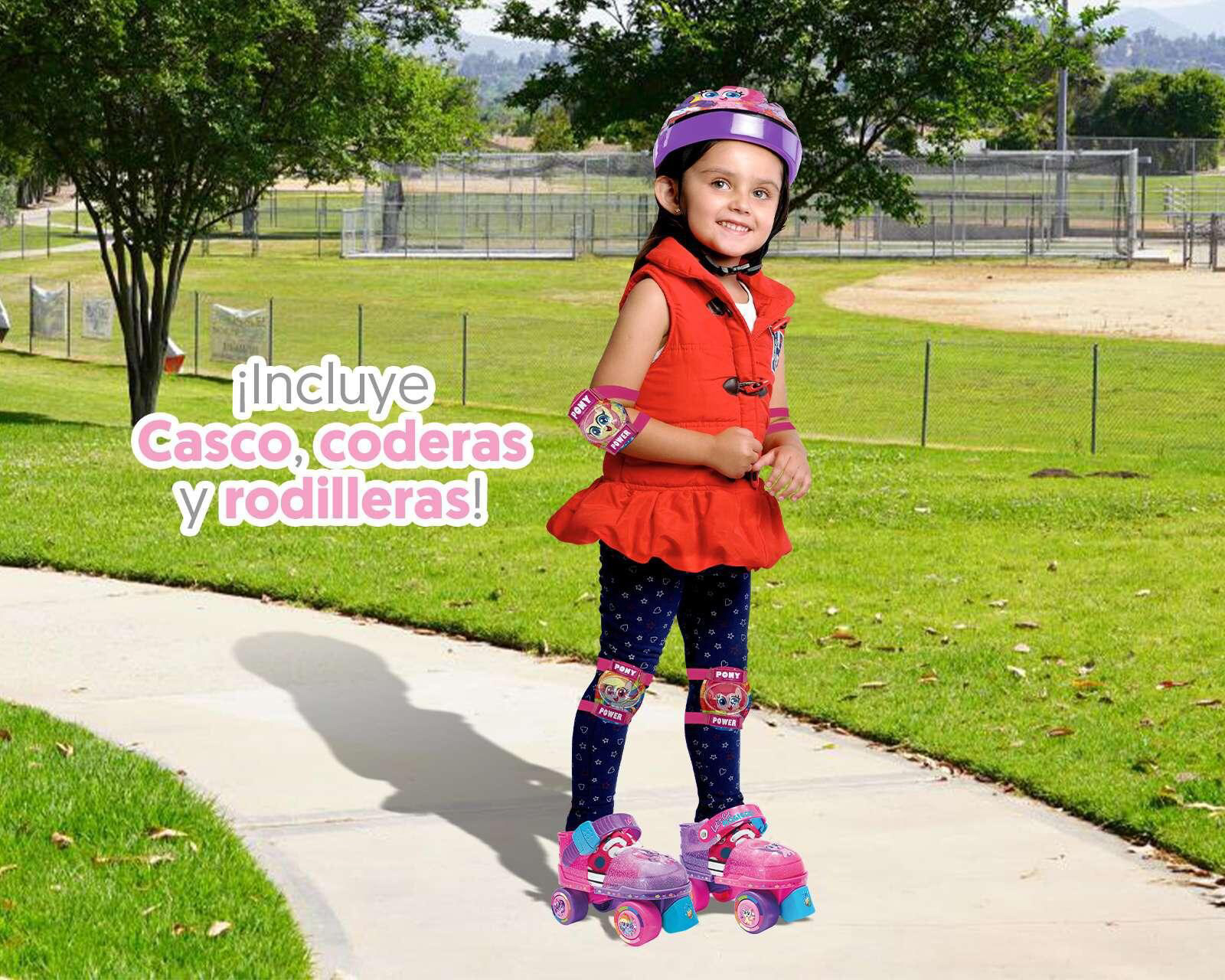 Foto 2 | Foto 2 | Patines y Accesorios Flying Wheel Pony Comb Rosas Ajustables