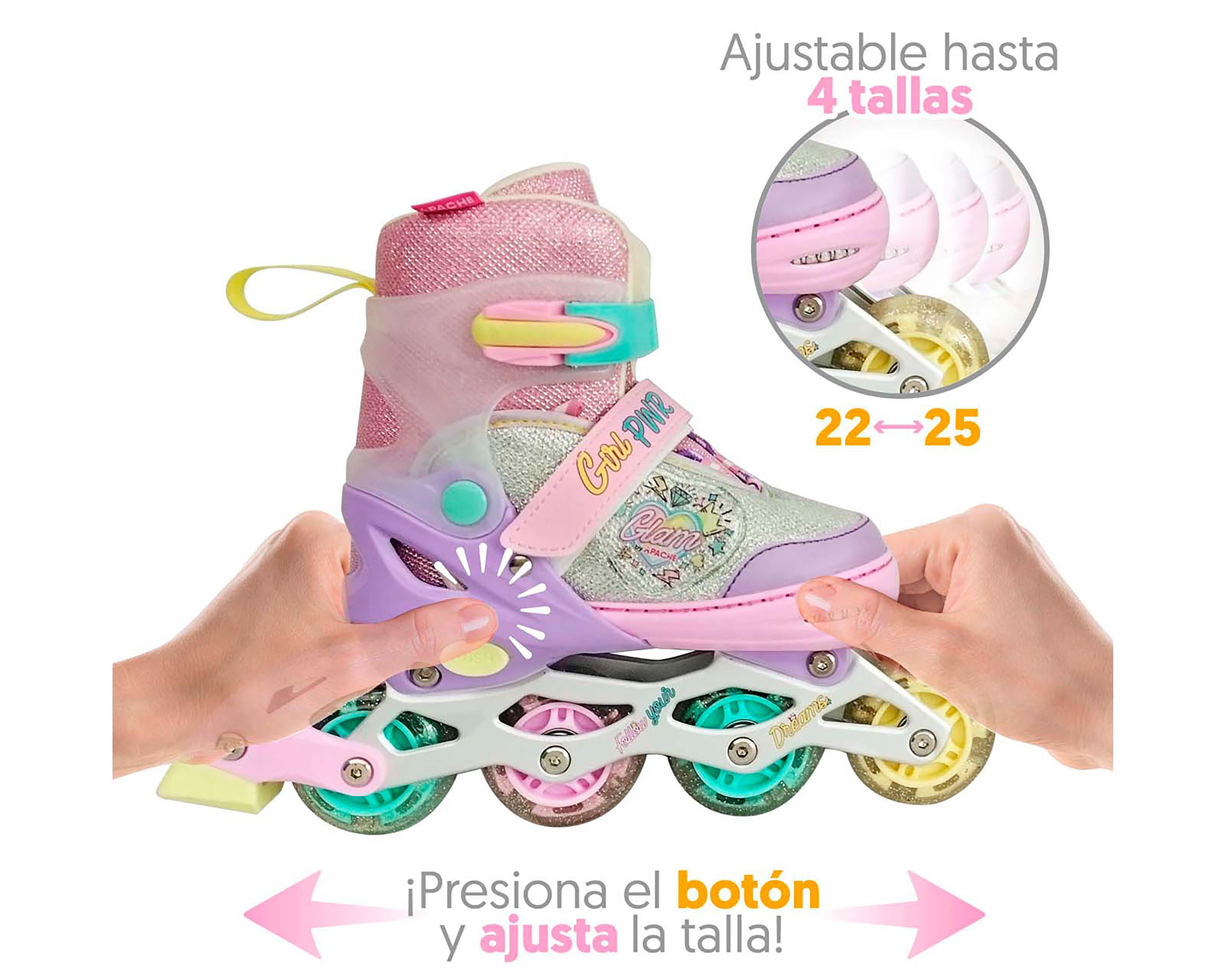 Foto 3 | Foto 3 | Patines Flying Wheels RUSH360 PR-SKFW Verde/Rosa Talla 22-25
