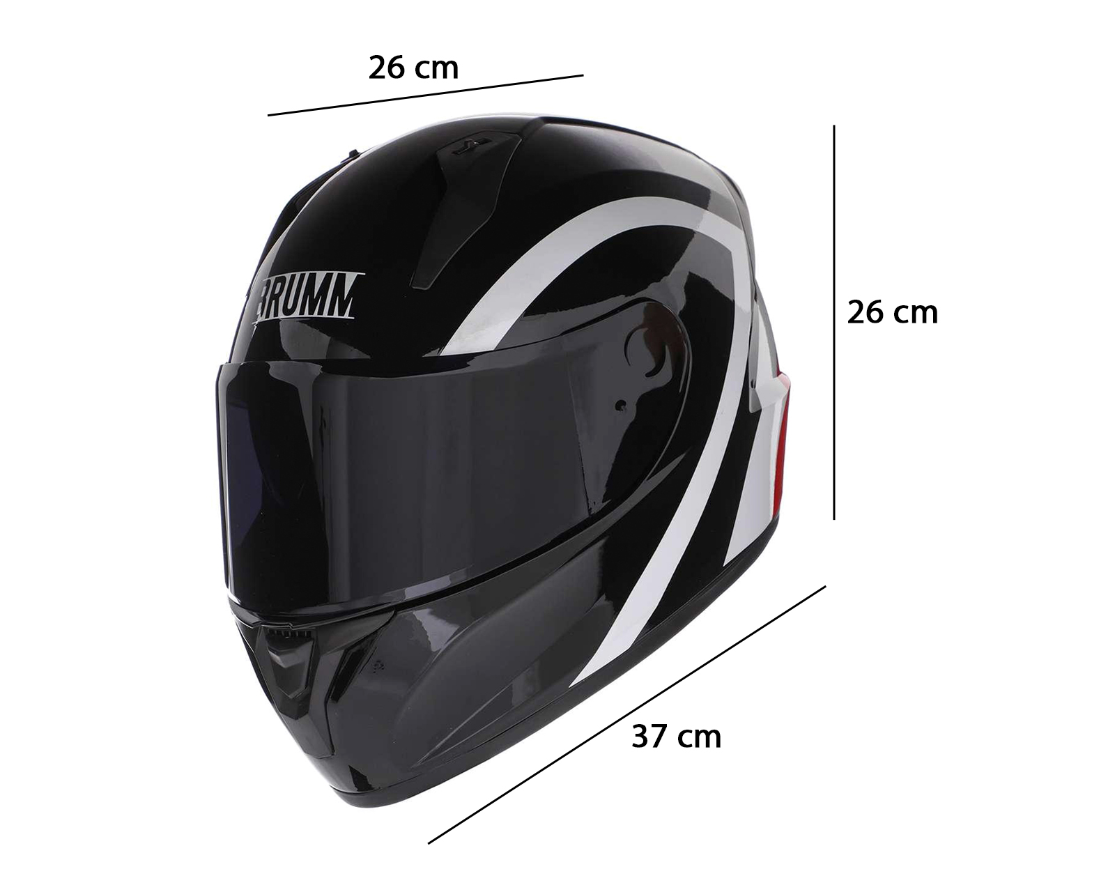 Foto 9 | Foto 9 | Casco para Motociclista Brumm Extragrande Negro