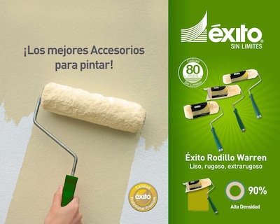 Foto 2 | Foto 2 | Rodillo Éxito Felpa de Poliéster 1/4" x 9"