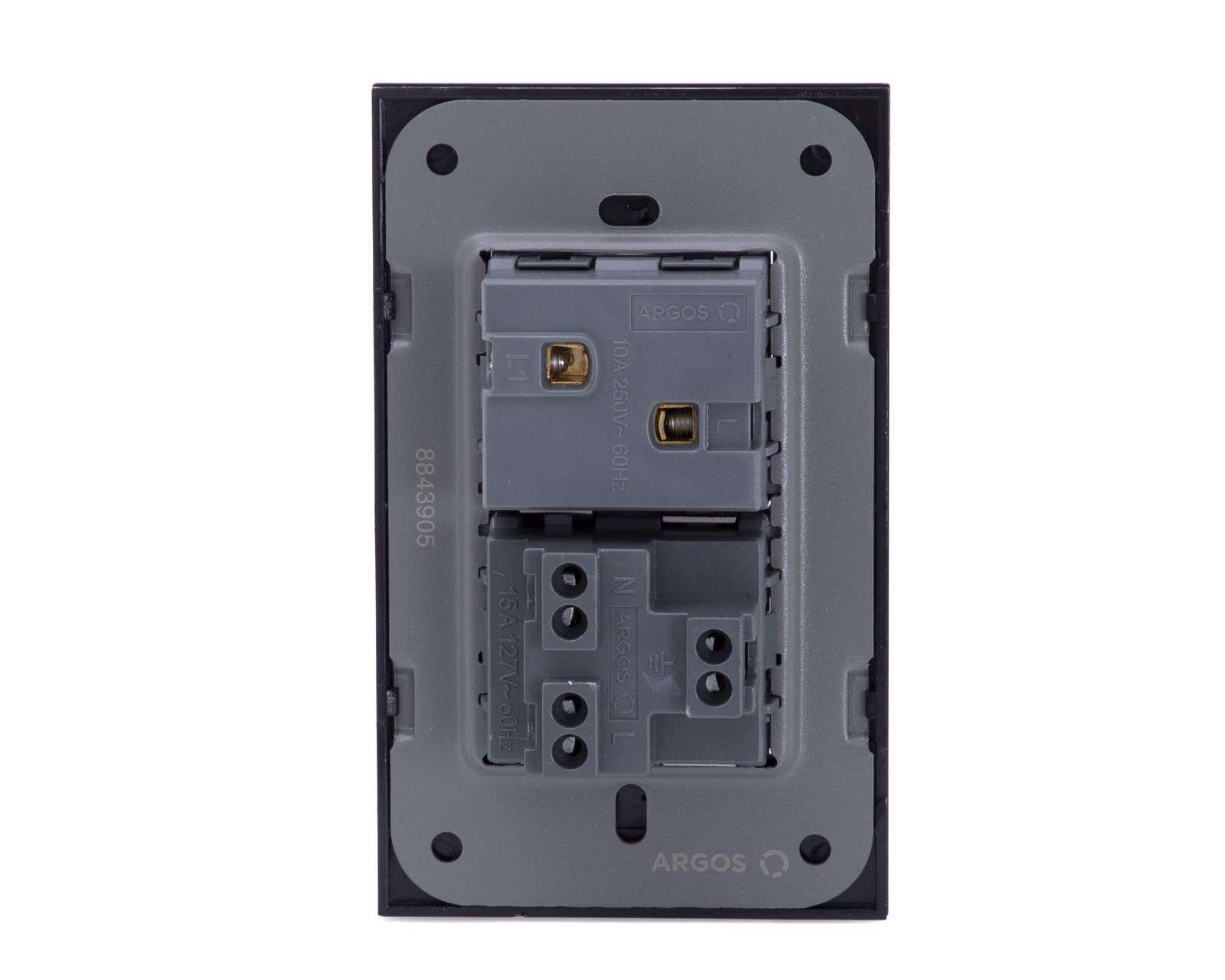 Foto 5 pulgar | Foto 4 | Apagador y Contacto Argos 1 Interruptor y 1 Toma de Corriente Negro