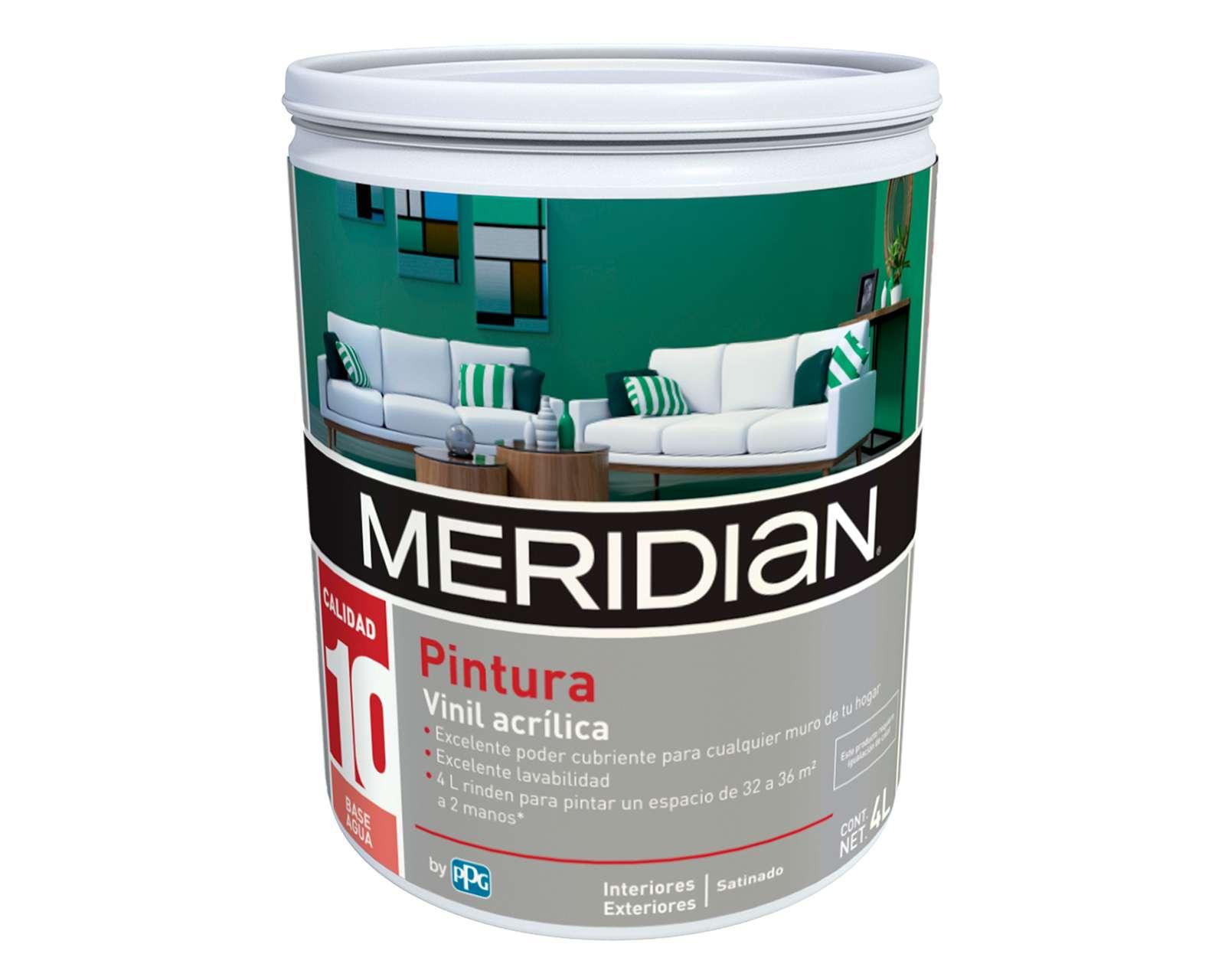 Pintura Vinil Acrílica Meridian Blanca 4 Litros