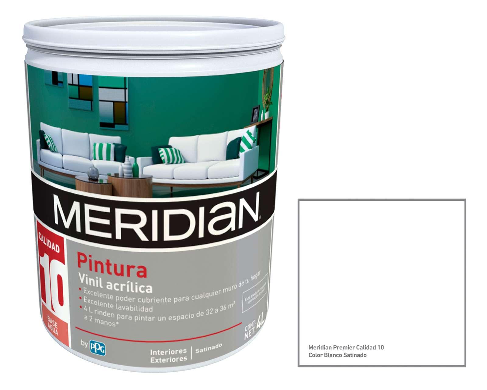 Foto 4 pulgar | Foto 3 | Pintura Vinil Acrílica Meridian Blanca 4 Litros